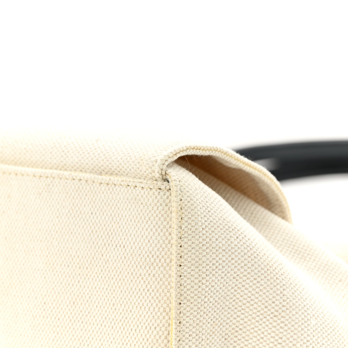 Canvas Intrecciato Large Arco Tote Beige Black