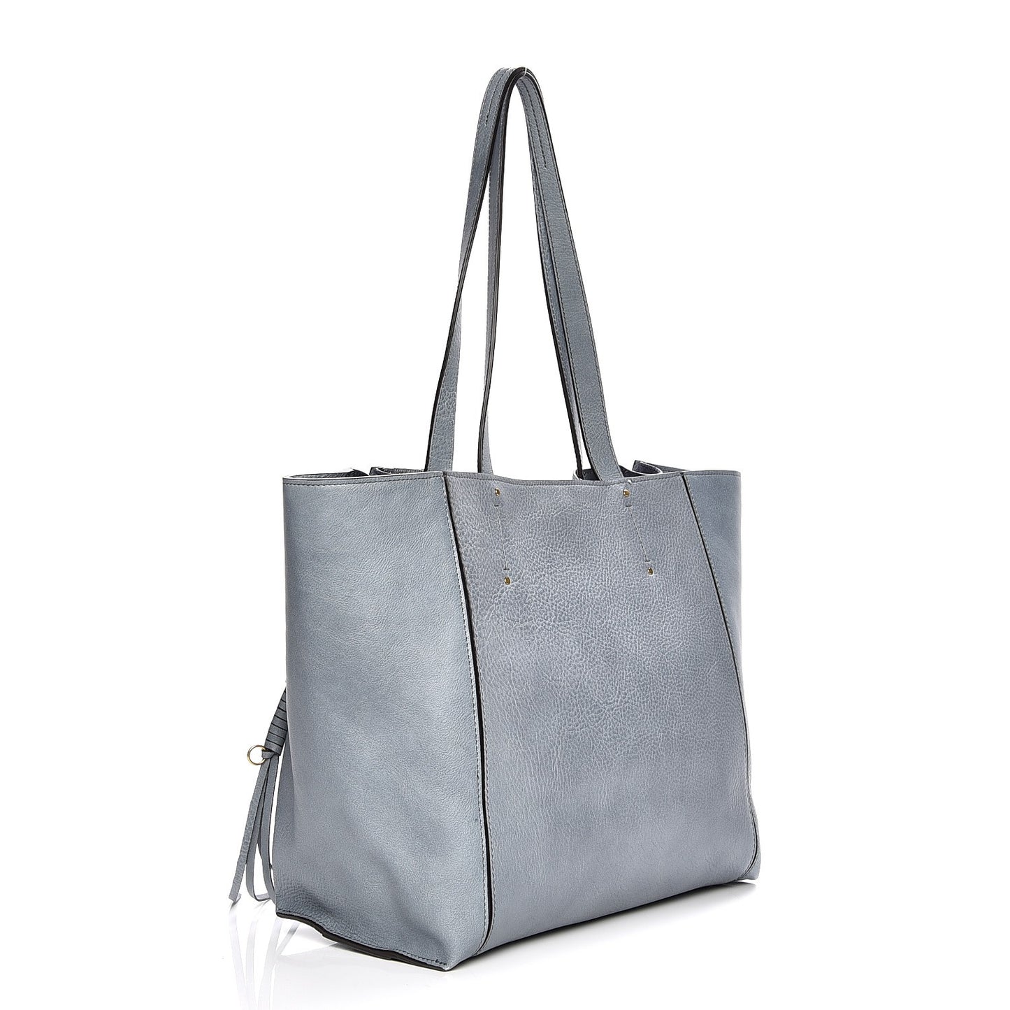 Smooth Calfskin Medium Milo Shopping Tote Cloudy Blue
