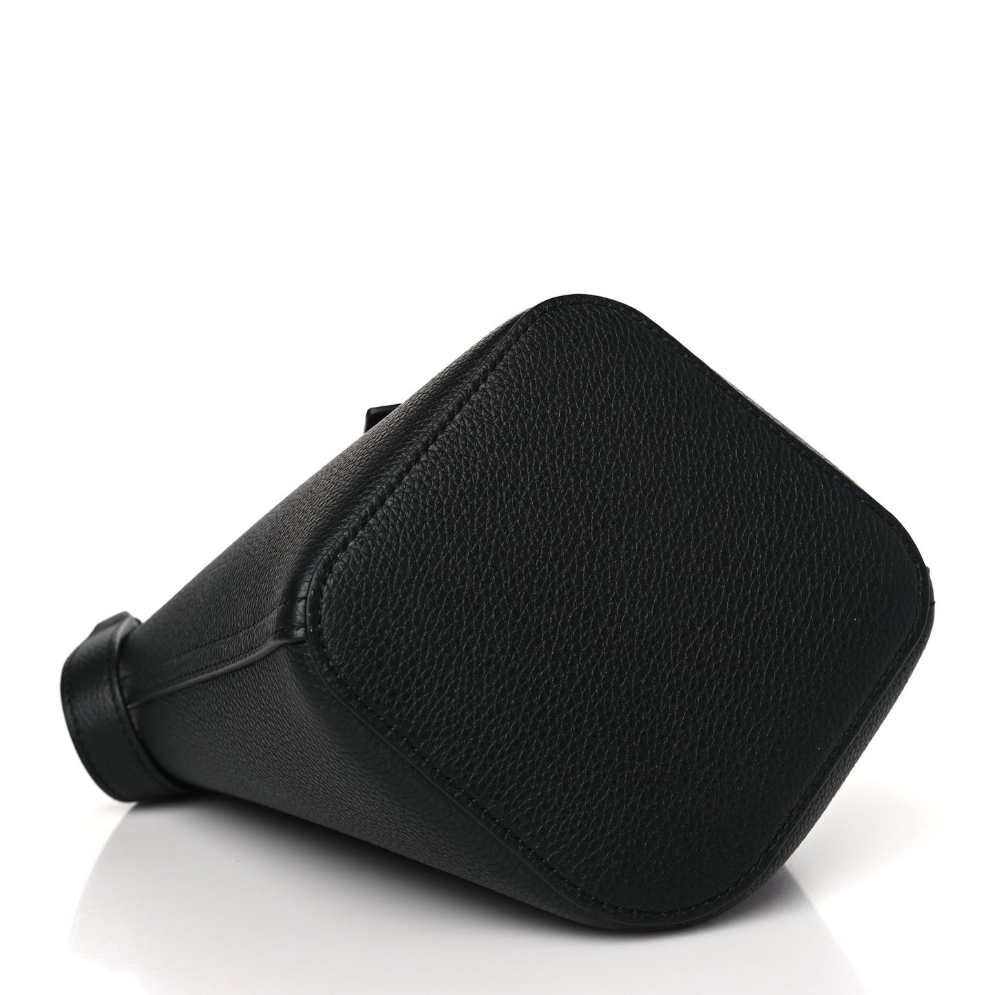 Soft Grained Calfskin Mini Pebble Bucket Bag Black