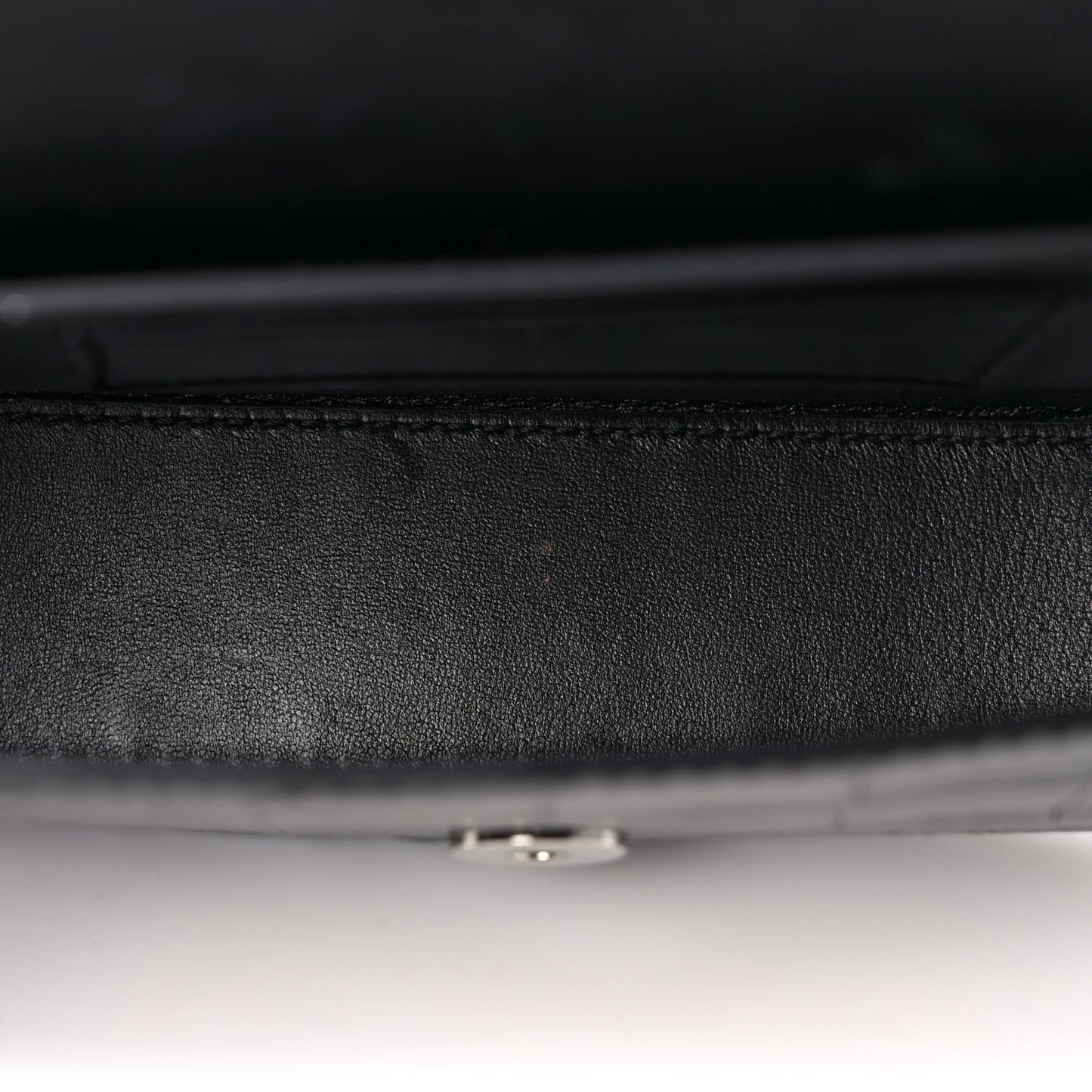 Calfskin Crocodile Embossed Greca Goddess Mini Shoulder Bag Black