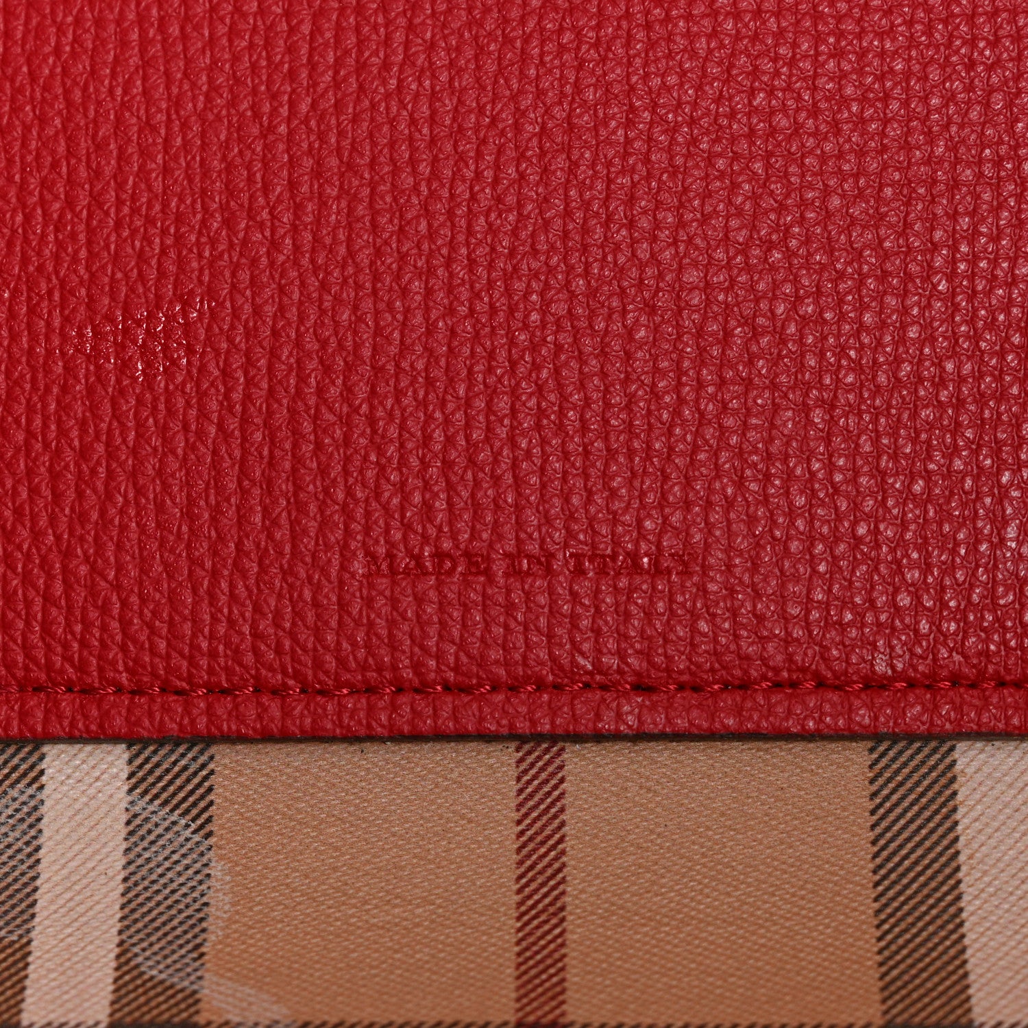 Burberry Haymarket Check Medium Reversible Tote Poppy Red 15 of 21