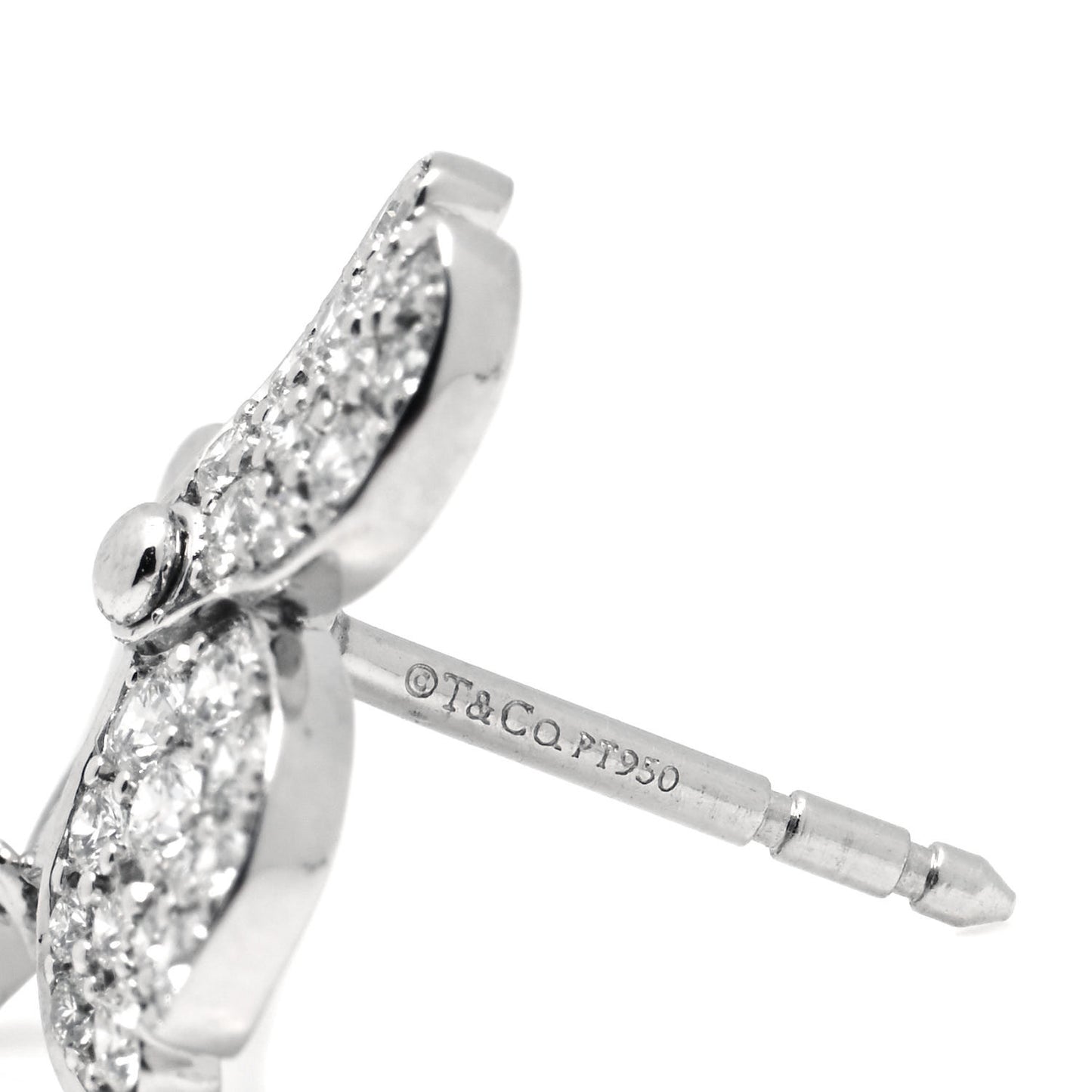 Platinum Diamond Paper Flowers Cluster Drop Earrings