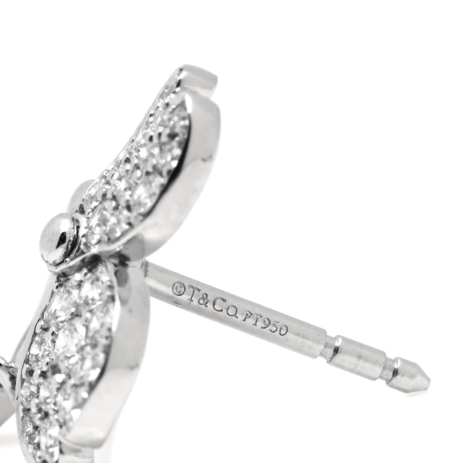 Tiffany Platinum Diamond Paper Flowers Cluster Drop Earrings 4 of 6