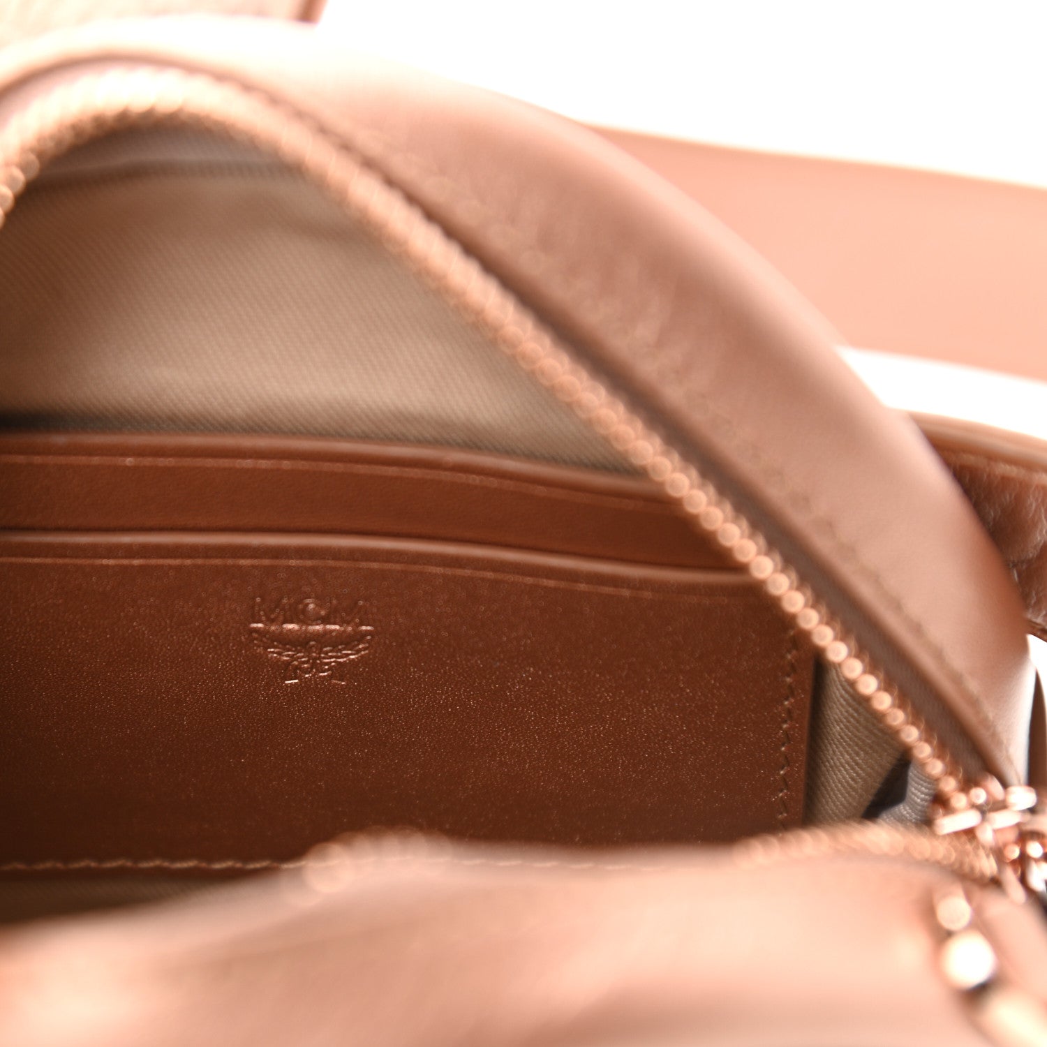 MCM Metallic Visetos Stark Original Belt Bag Champagne Gold 6 of 11