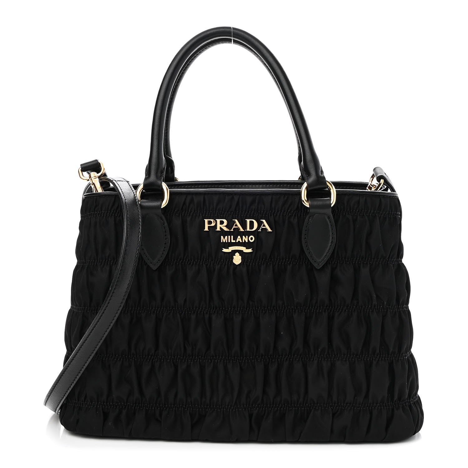 Prada Tessuto Nylon Gaufre Small Tote Black 1 of 9