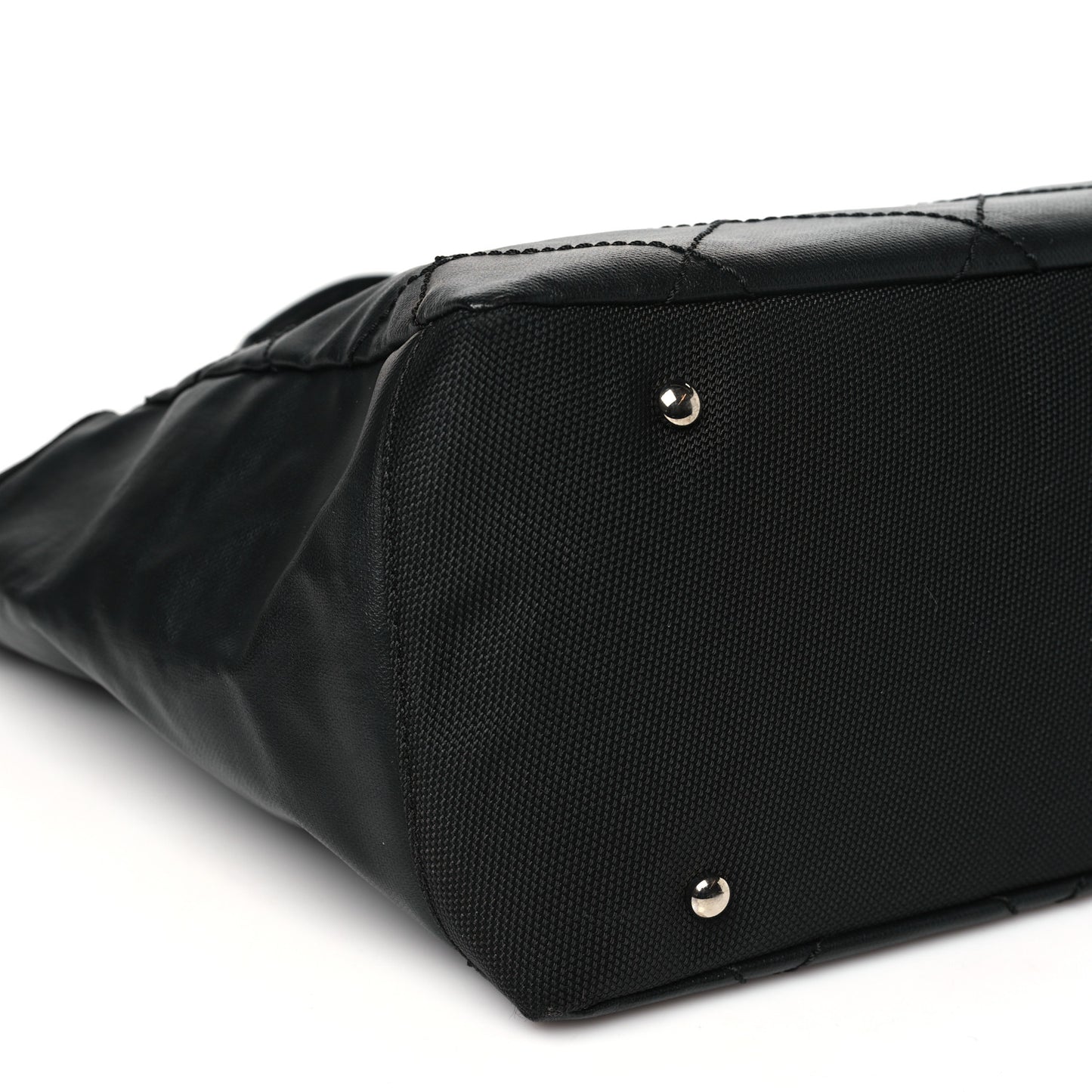 Coated Canvas Quilted Large Paris Biarritz Tote Black