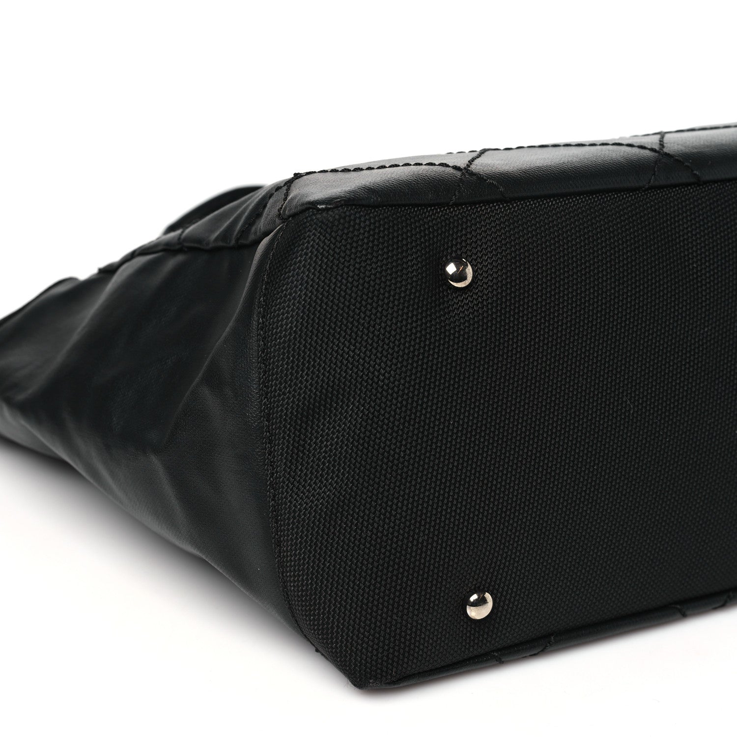 Chanel Coated Canvas Quilted Large Paris Biarritz Tote Black 9 of 12