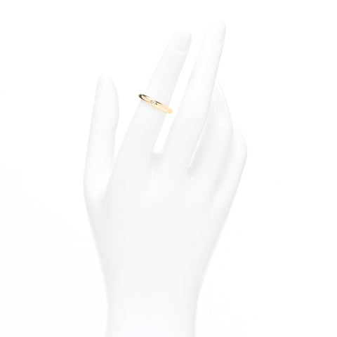 18K Yellow Gold Diamond 3mm Elsa Peretti Band Ring 50 5.5
