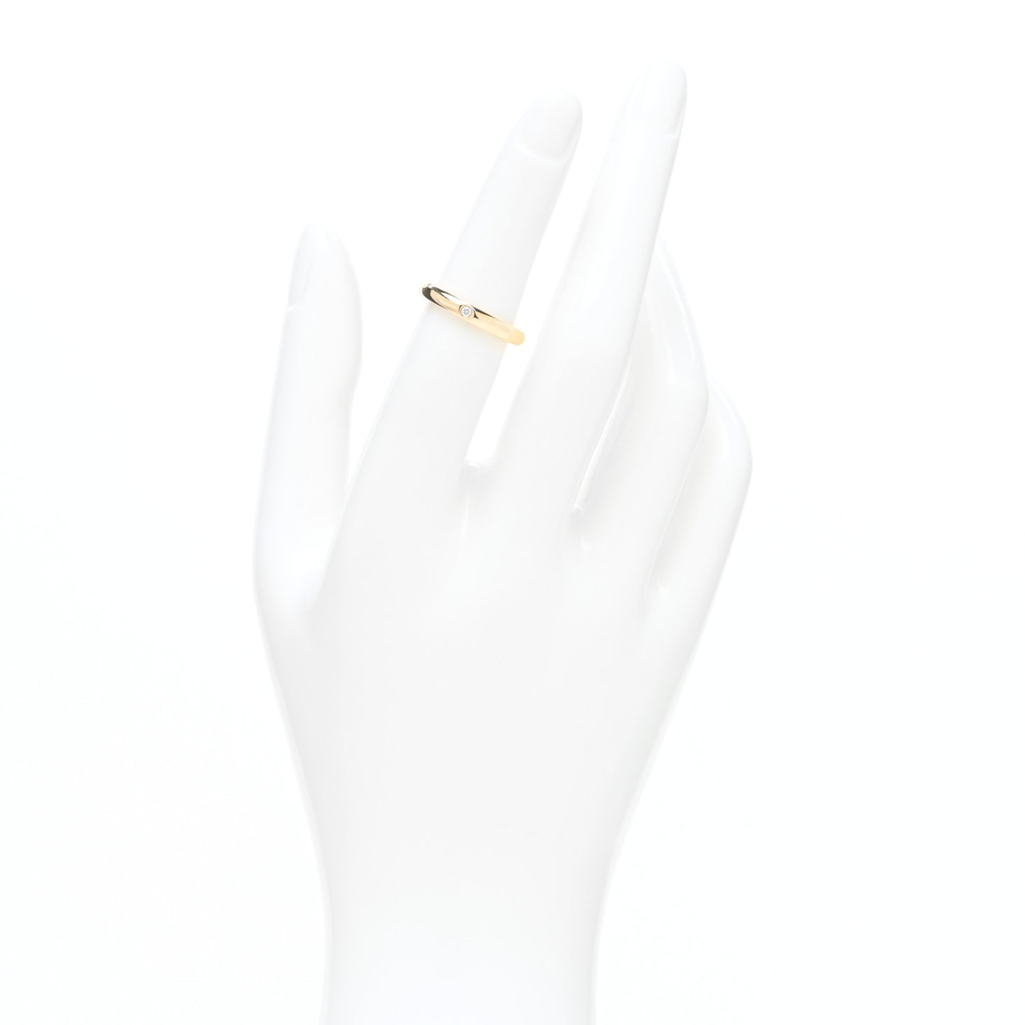 18K Yellow Gold Diamond 3mm Elsa Peretti Band Ring 50 5.5