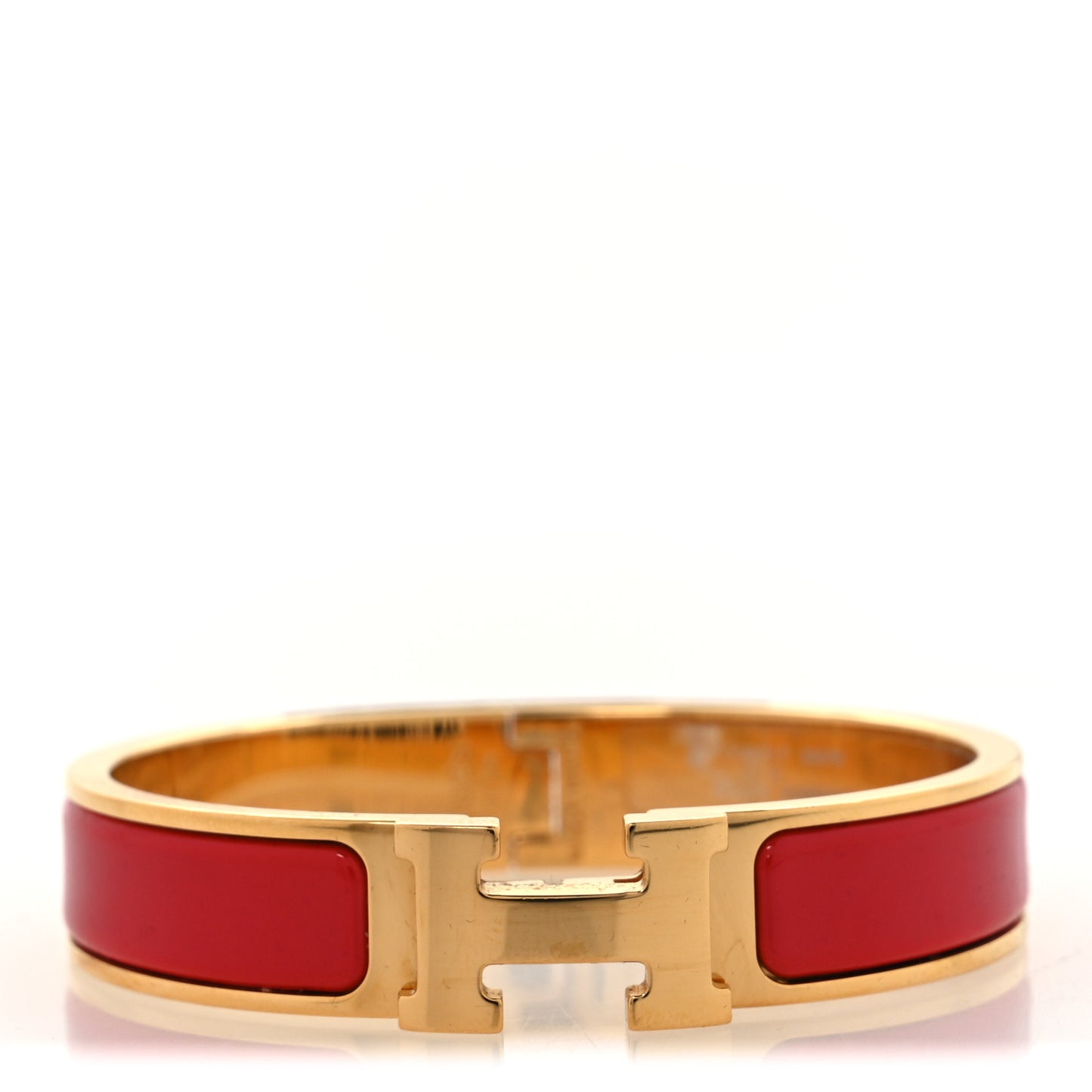 Enamel Narrow Clic Clac H Bracelet PM Rouge Bandana