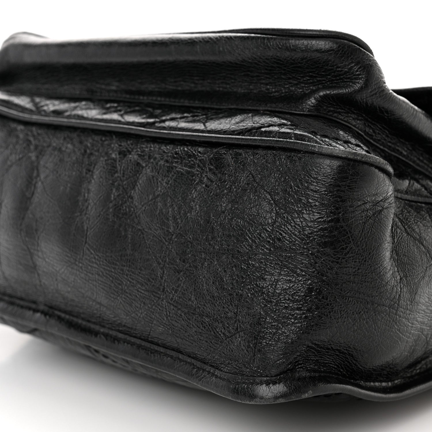 Saint Laurent Crinkled Calfskin Matelasse Monogram Medium Niki Chain Satchel Black 10 of 11