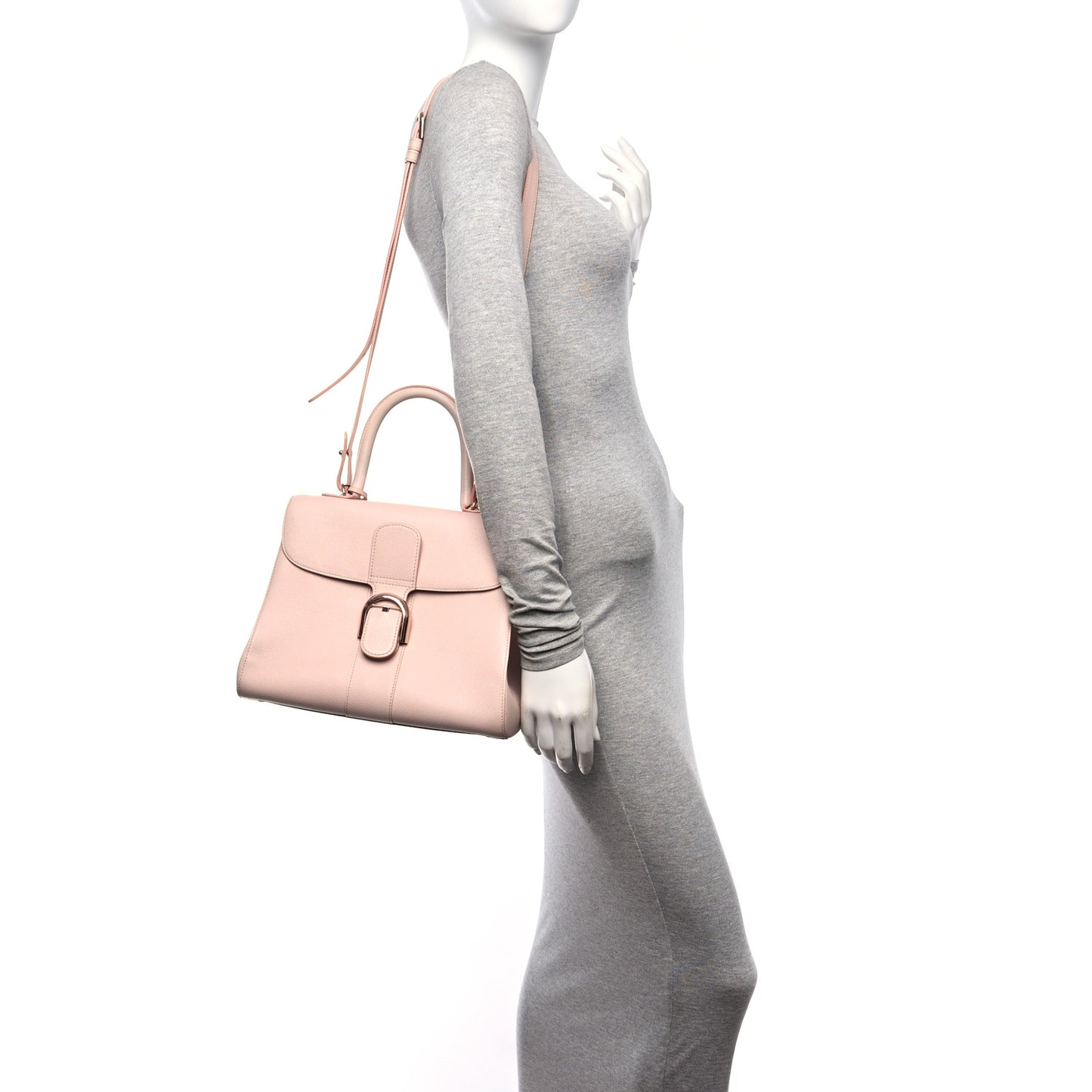 Grained Calfskin MM Brillant Satchel Nude