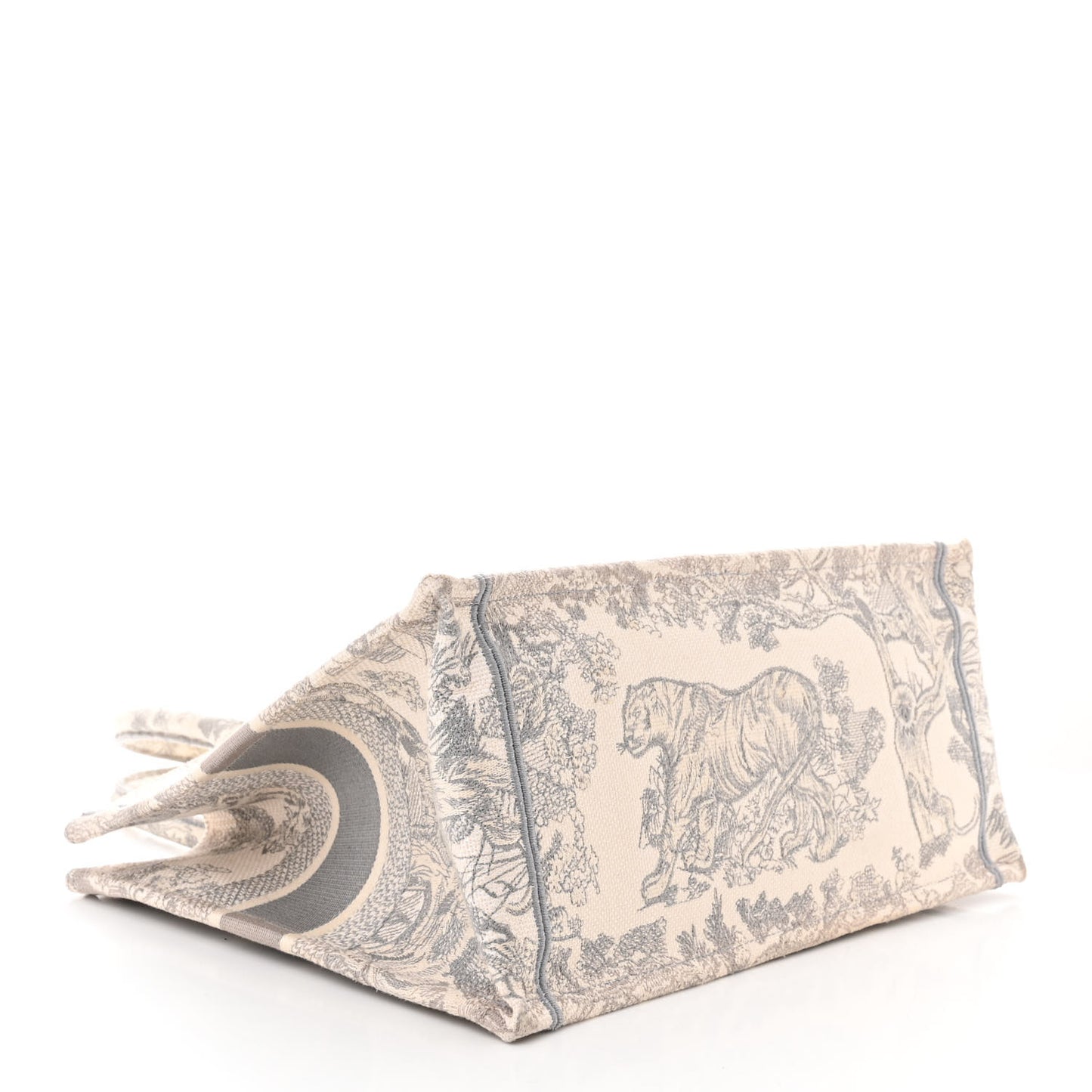 Canvas Embroidered Medium Dioriviera Toile De Jouy Book Tote Gray