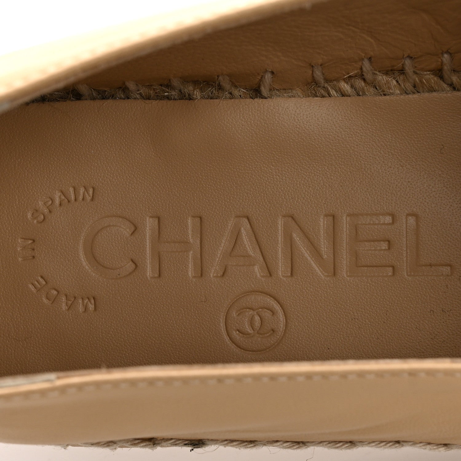 Chanel Lambskin CC Espadrilles 35 Beige Black 6 of 8