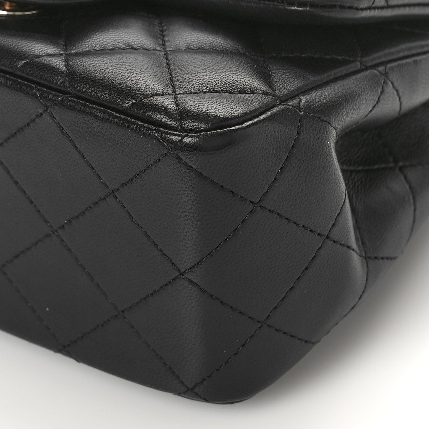 Lambskin Quilted Mini Square Flap Black