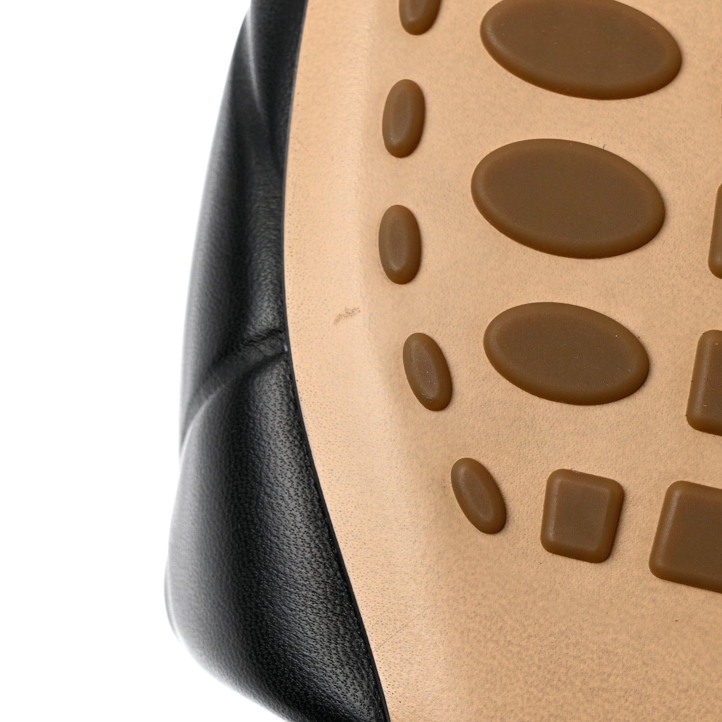 Nappa Quilted Rubber Lido Flat Sandals 38.5 Black
