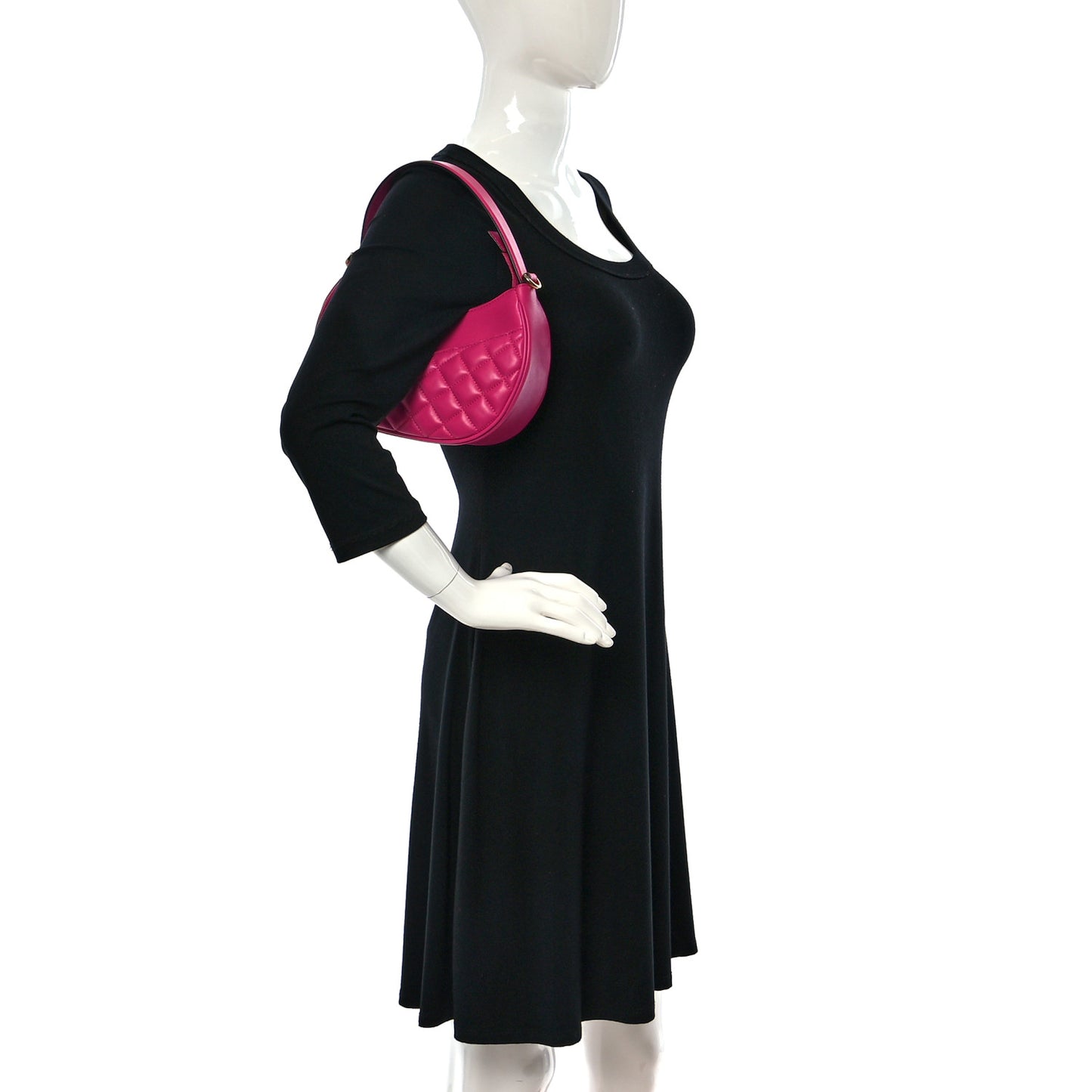 Nappa Quilted Medusa Shoulder Bag Fuchsia