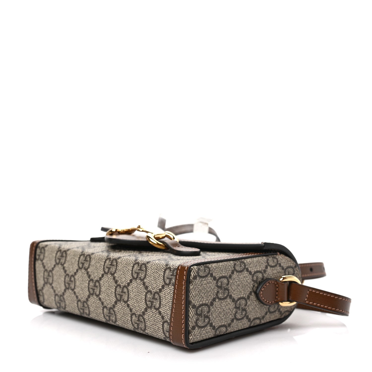 Gucci GG Supreme Monogram Mini Horsebit 1955 Shoulder Bag Beige Brown Sugar 5 of 8