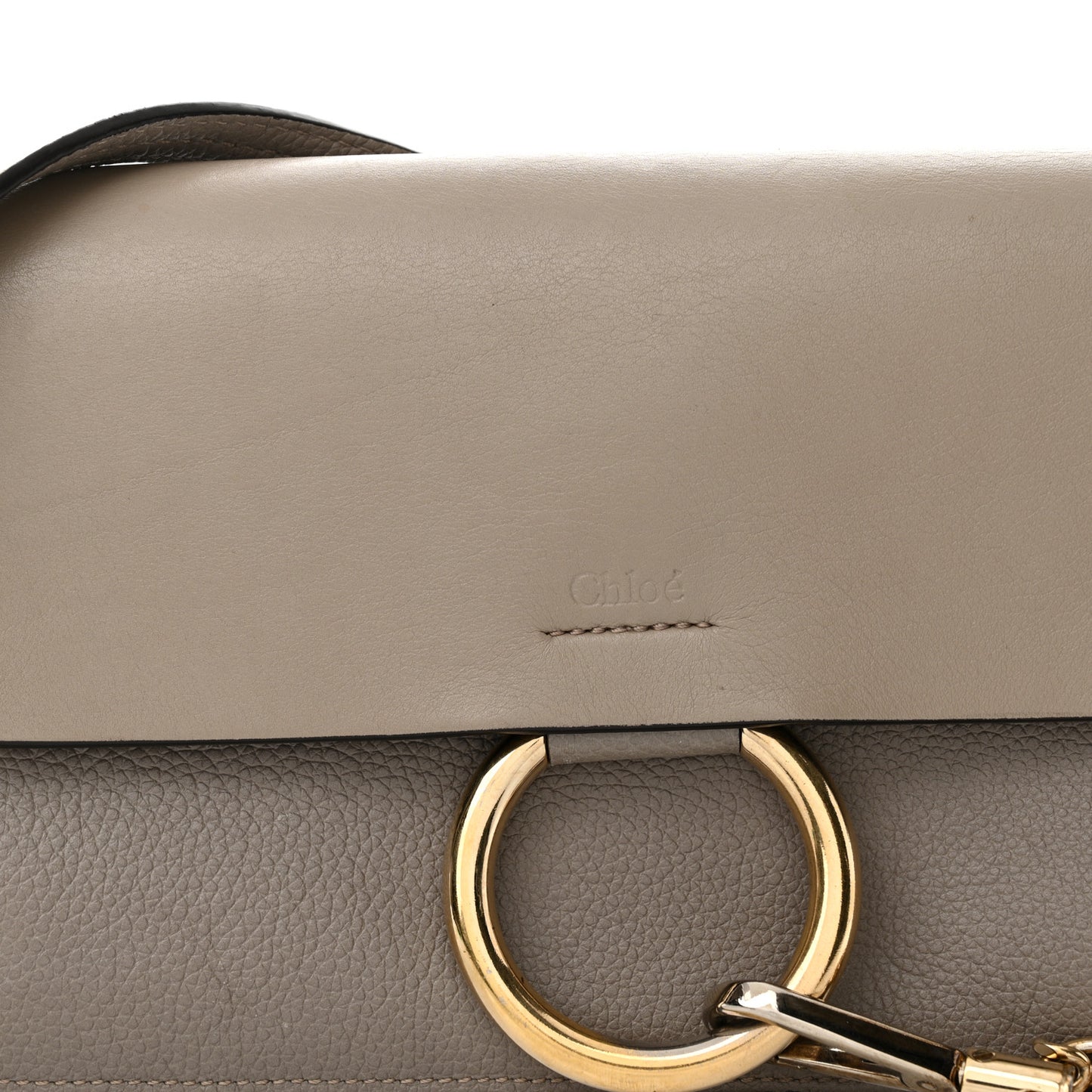 Grained Calfskin Lambskin Small Faye Shoulder Bag Motty Grey