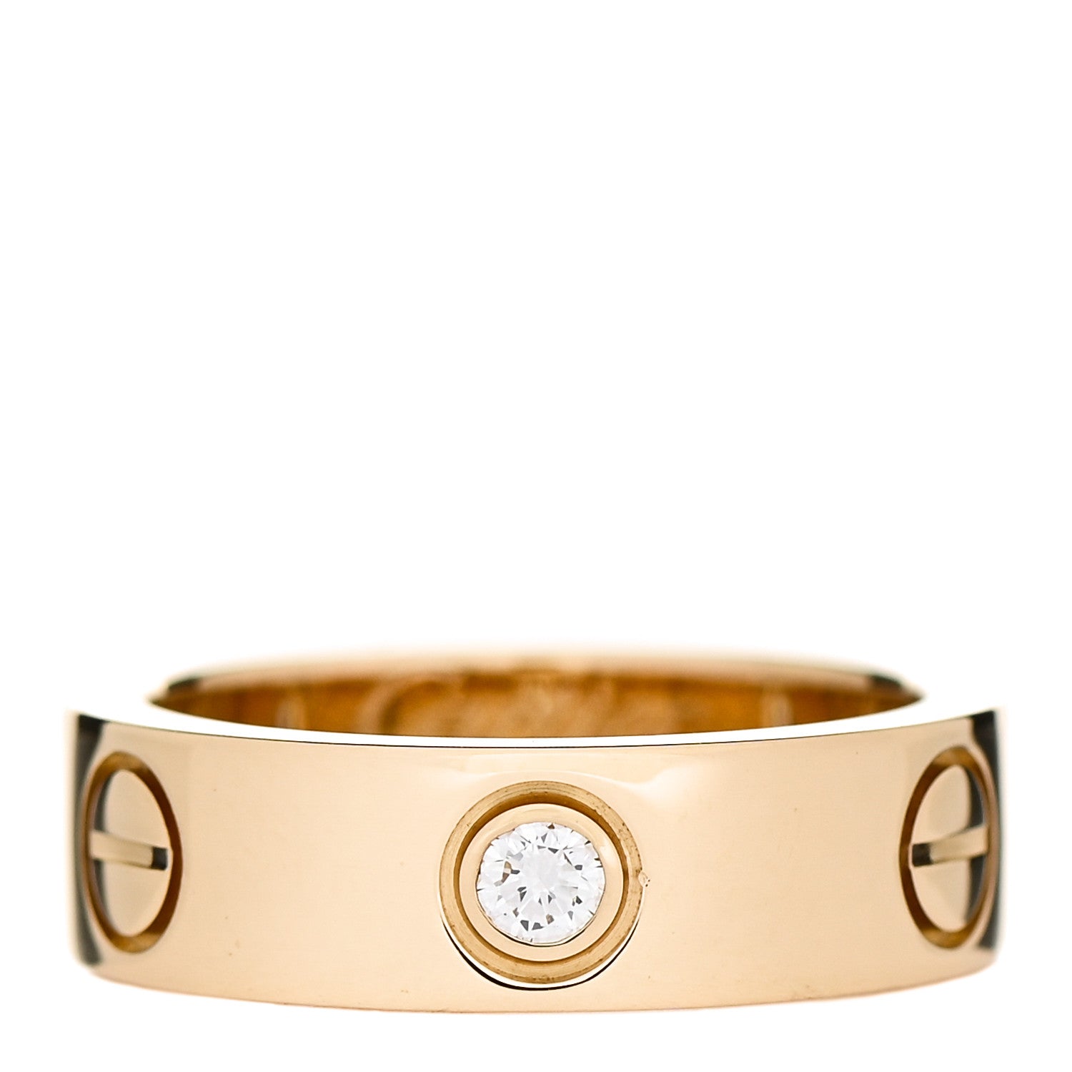 Cartier 18K Yellow Gold 3 Diamond 5.5mm LOVE Ring 50 5.25 1 of 4