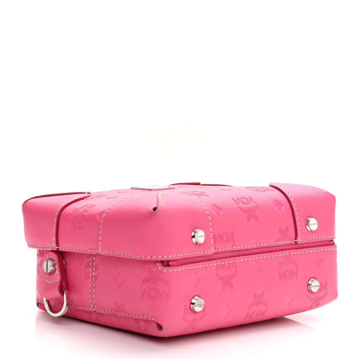 MCM Calfskin Ottomar Monogram Small Berlin Crossbody Sugar Pink 3 of 12