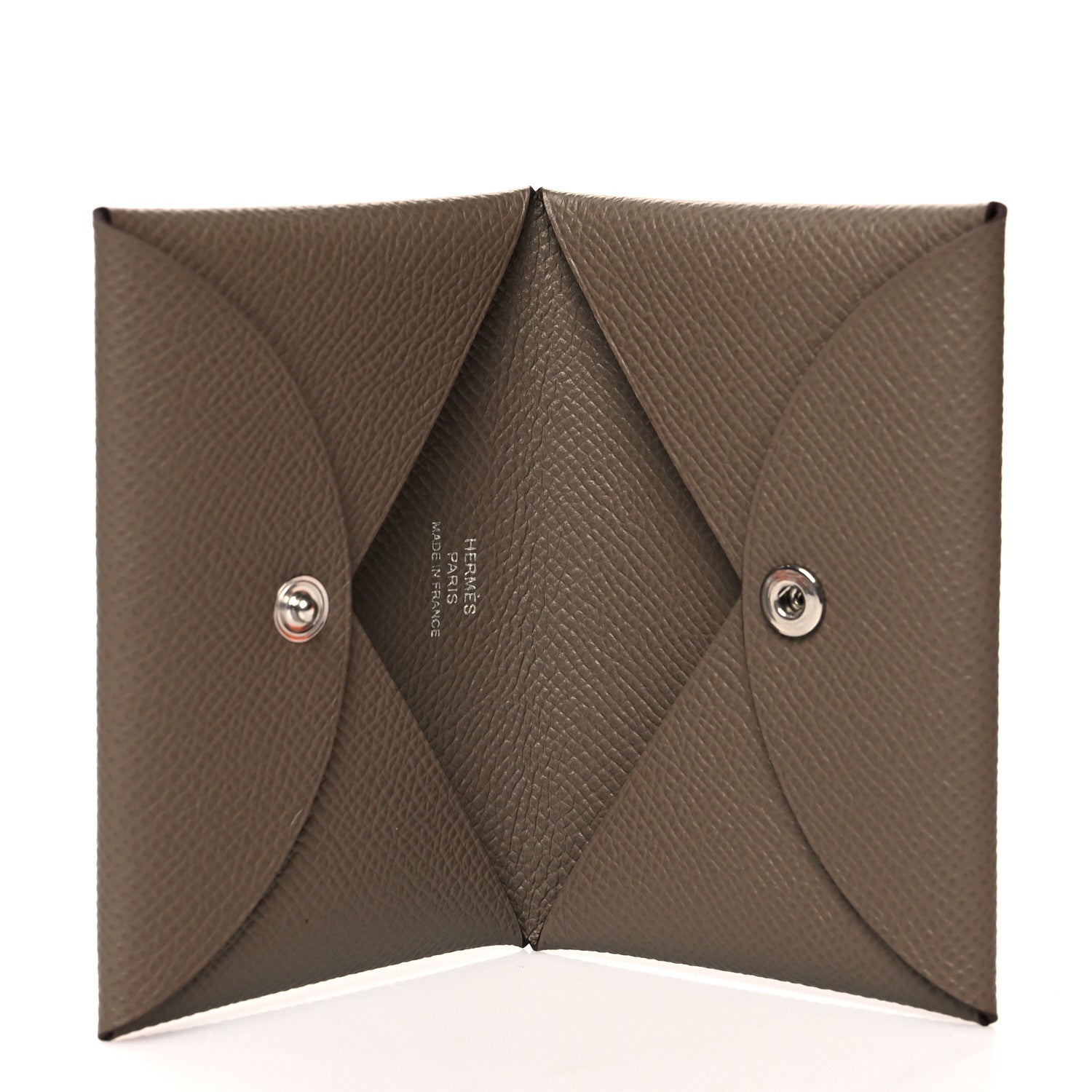 Hermes Epsom Calvi Card Case Etoupe 5 of 10