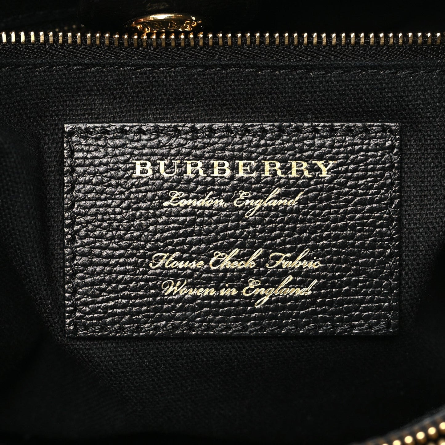 Derby Calfskin House Check Medium Banner Tote Black