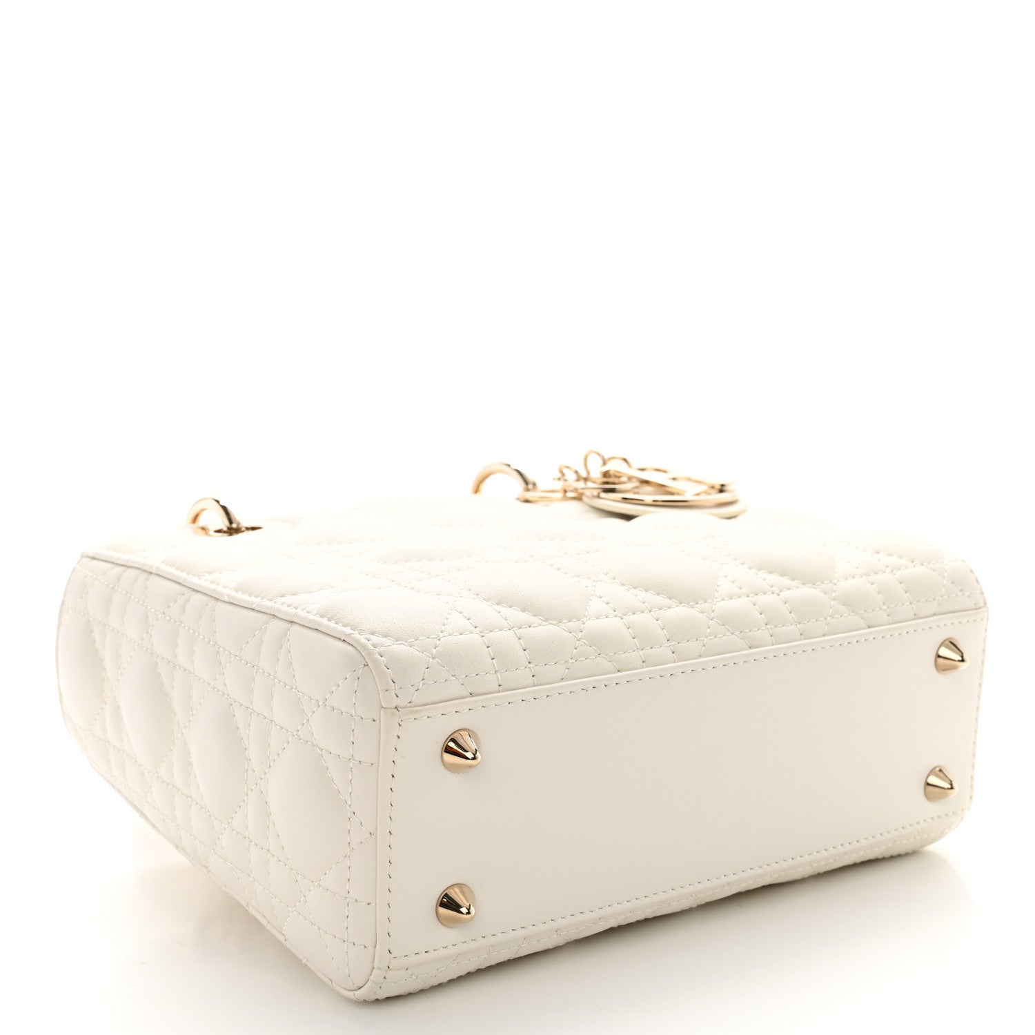 Christian Dior Lambskin Cannage Small My ABCDior Lady Dior White 4 of 11