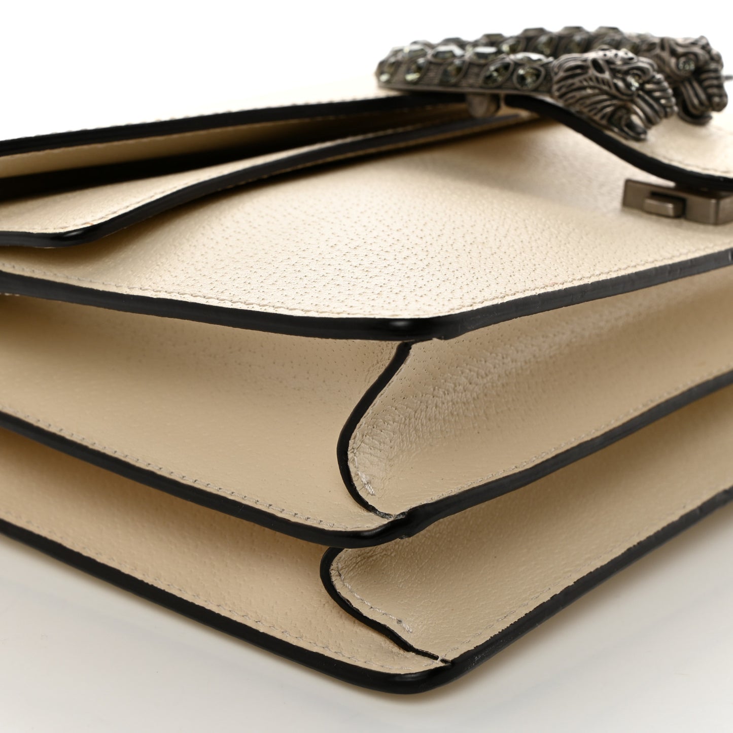 Textured Calfskin Crystal Small Dionysus Shoulder Bag Mystic White