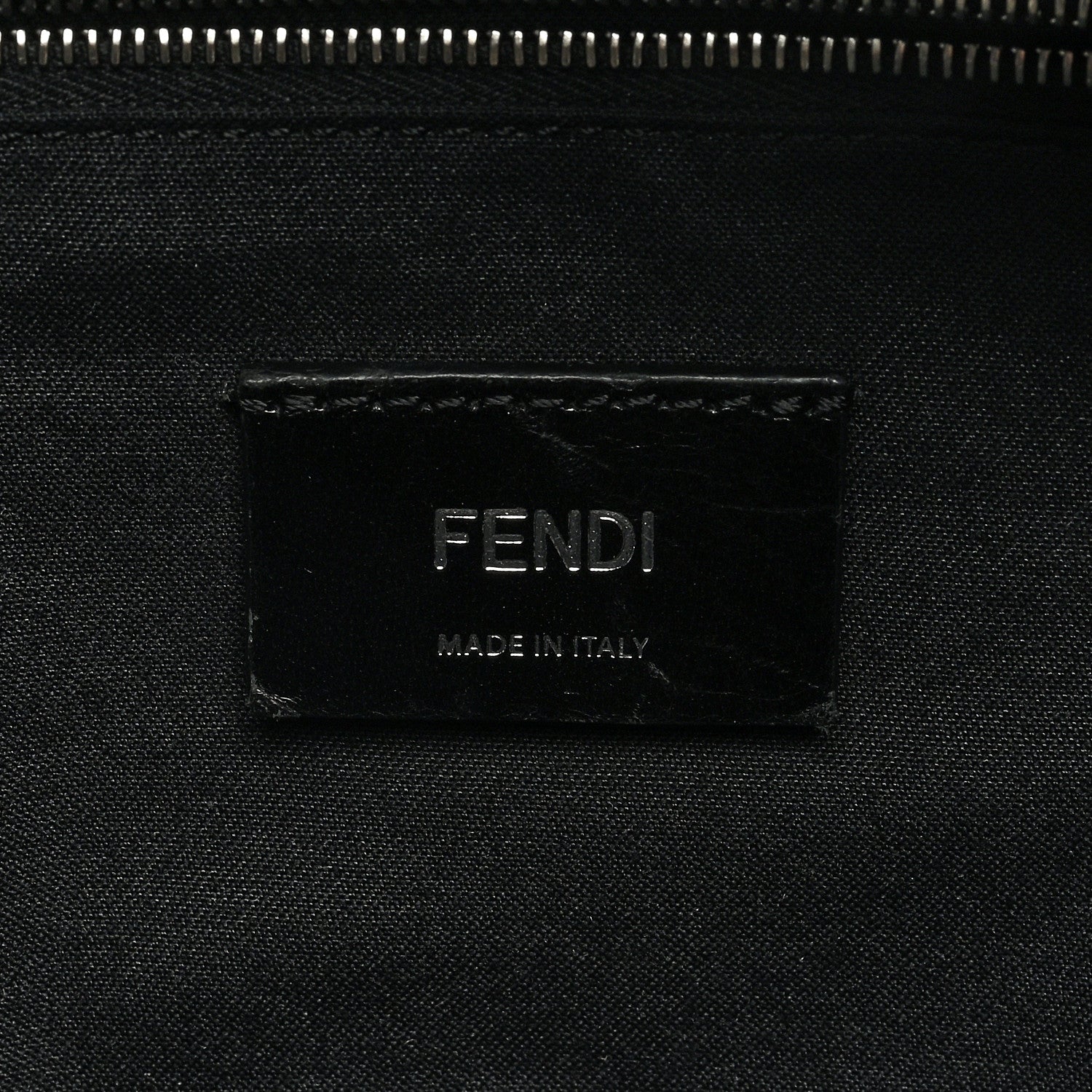 Fendi Glazed Fabric Vitello Liberty FF 1974 Diagonal Belt Bag Black Sunflower 6 of 10