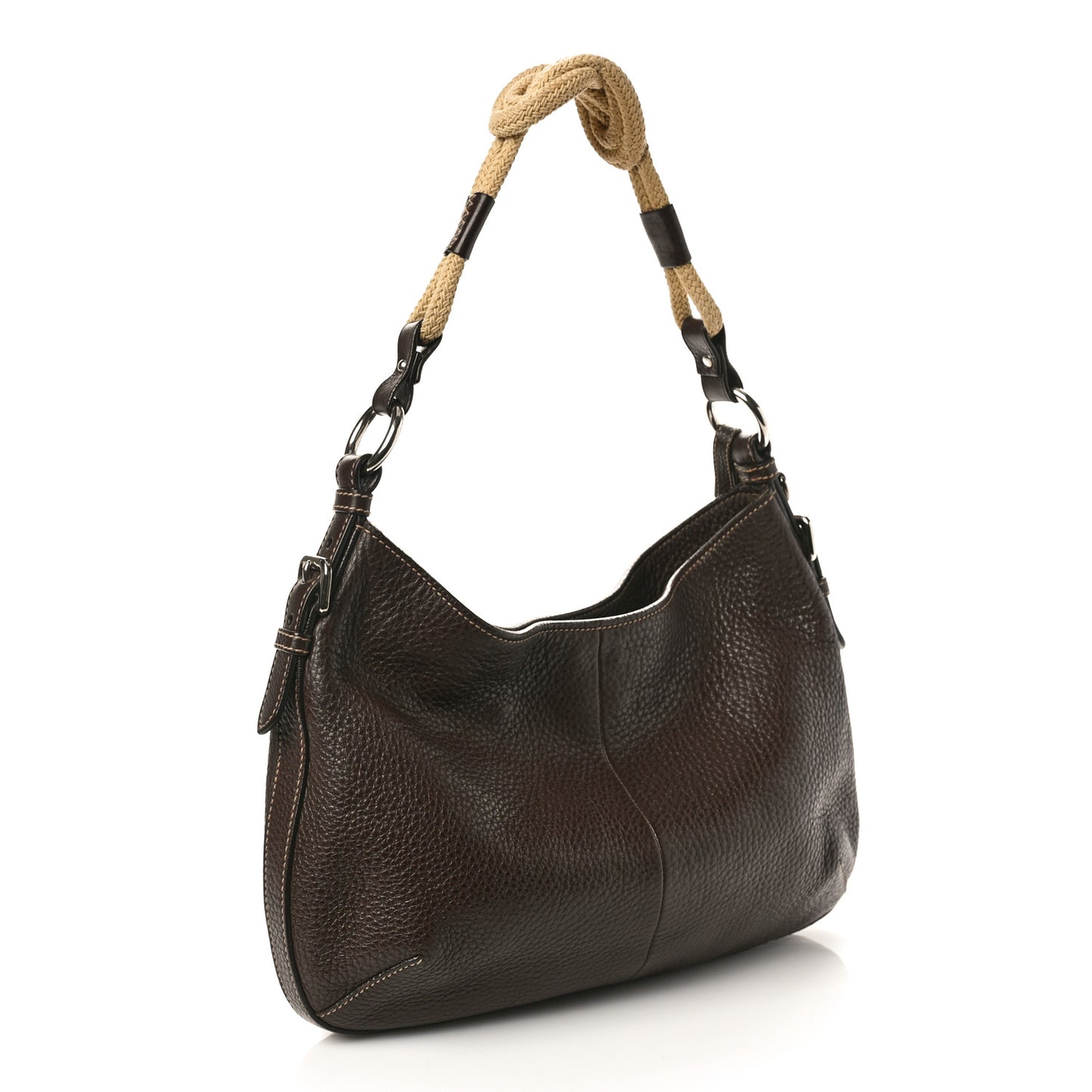 Vitello Daino Rope Knotted Hobo Brown