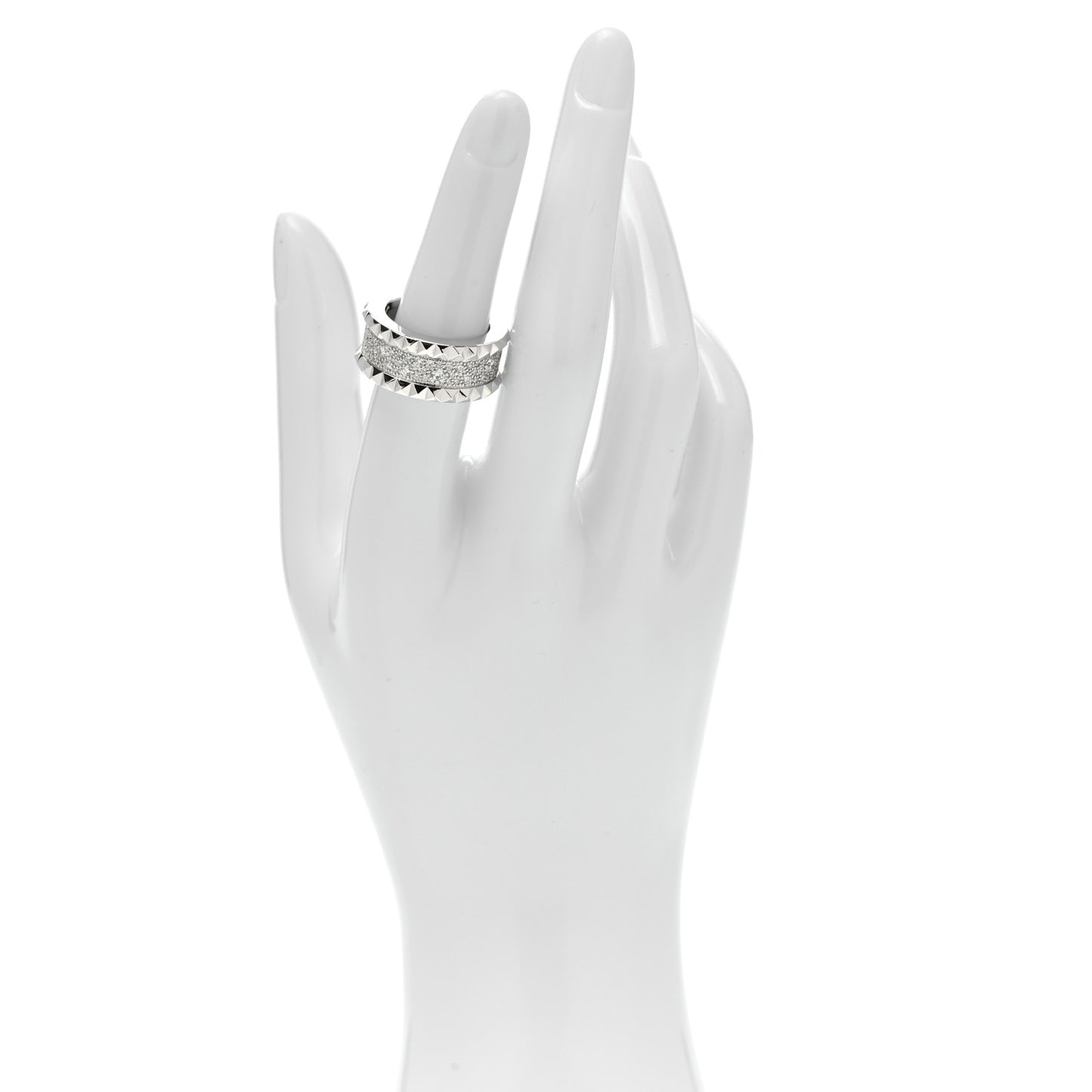 18K White Gold Diamond Rock & Diamonds Ring 53 6.5