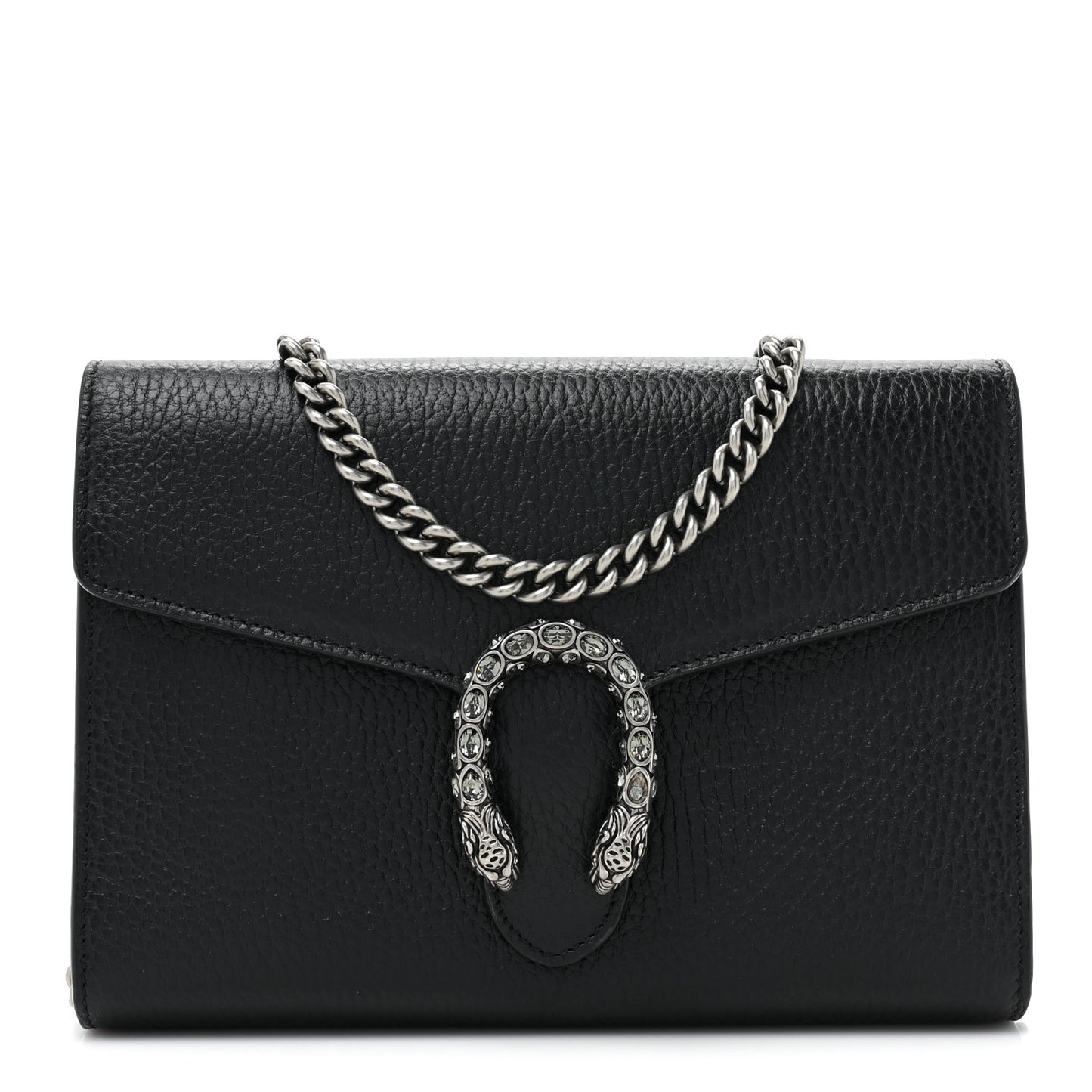 Calfskin Mini Dionysus Chain Wallet Black