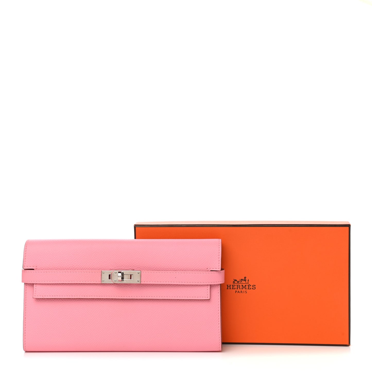 Epsom Kelly Longue Wallet Rose Confetti