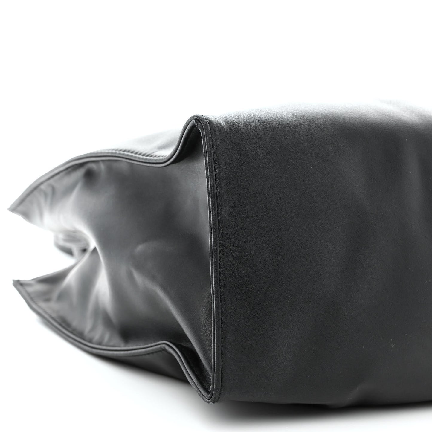 Vegan Leather Medium Shopping Bag Black