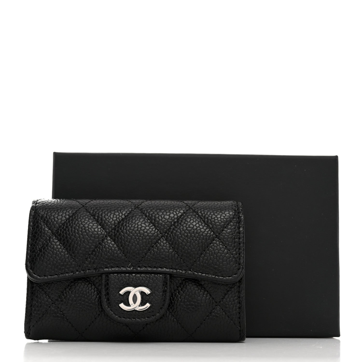 Chanel Caviar Quilted Flap Card Holder Wallet Black 9 of 9