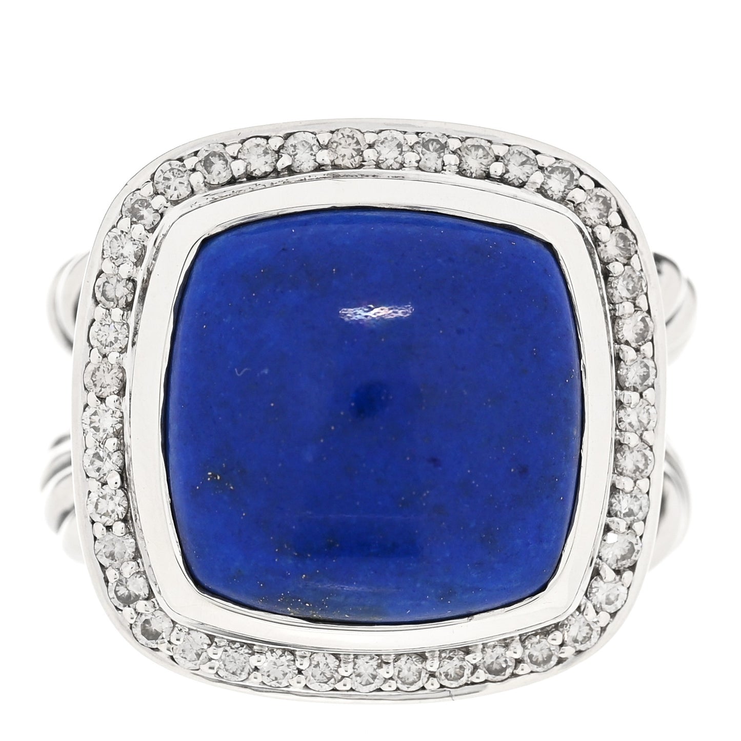 Sterling Silver Diamond Lapis Lazuli 14mm Albion Ring 49 5