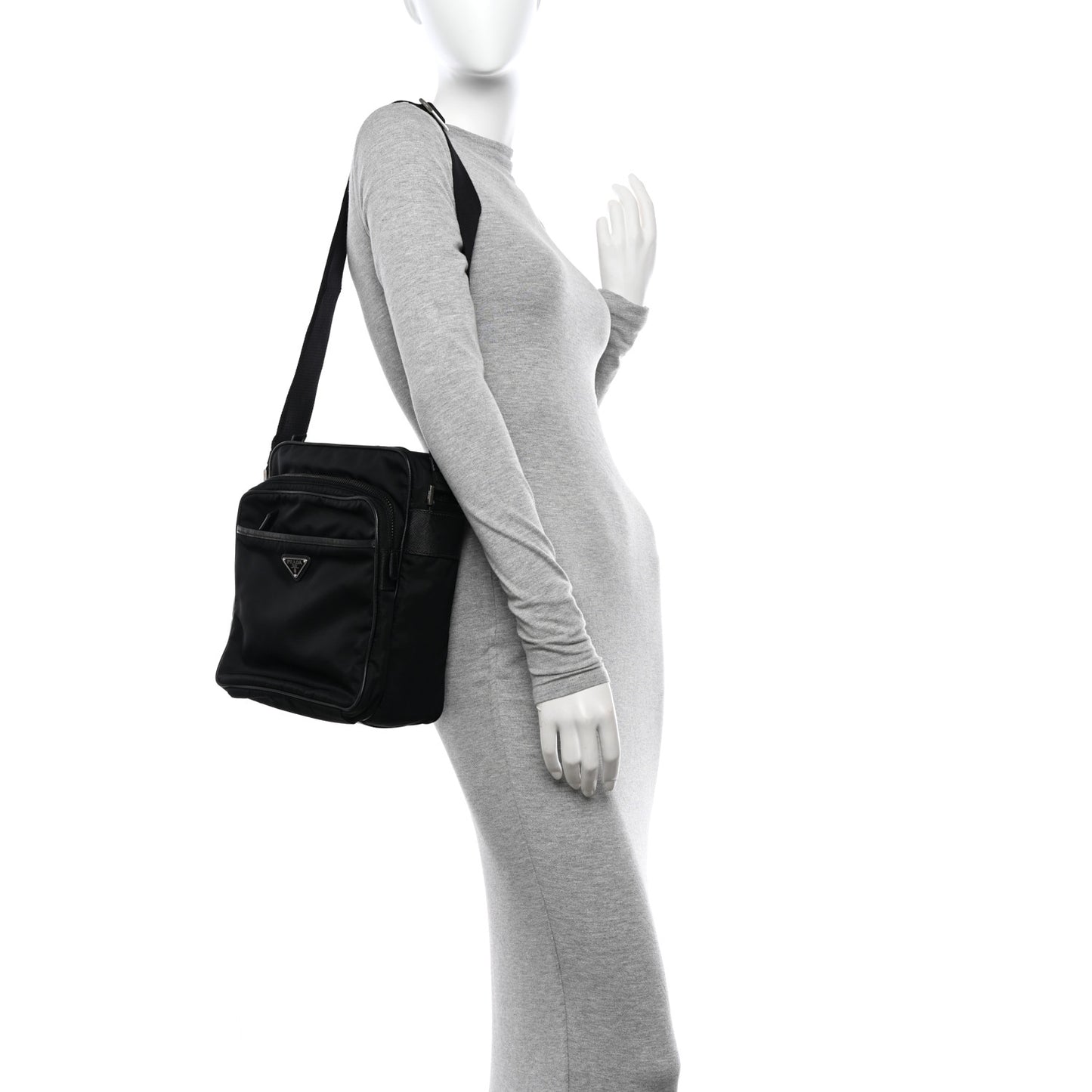 Tessuto Nylon Messenger Bag Black