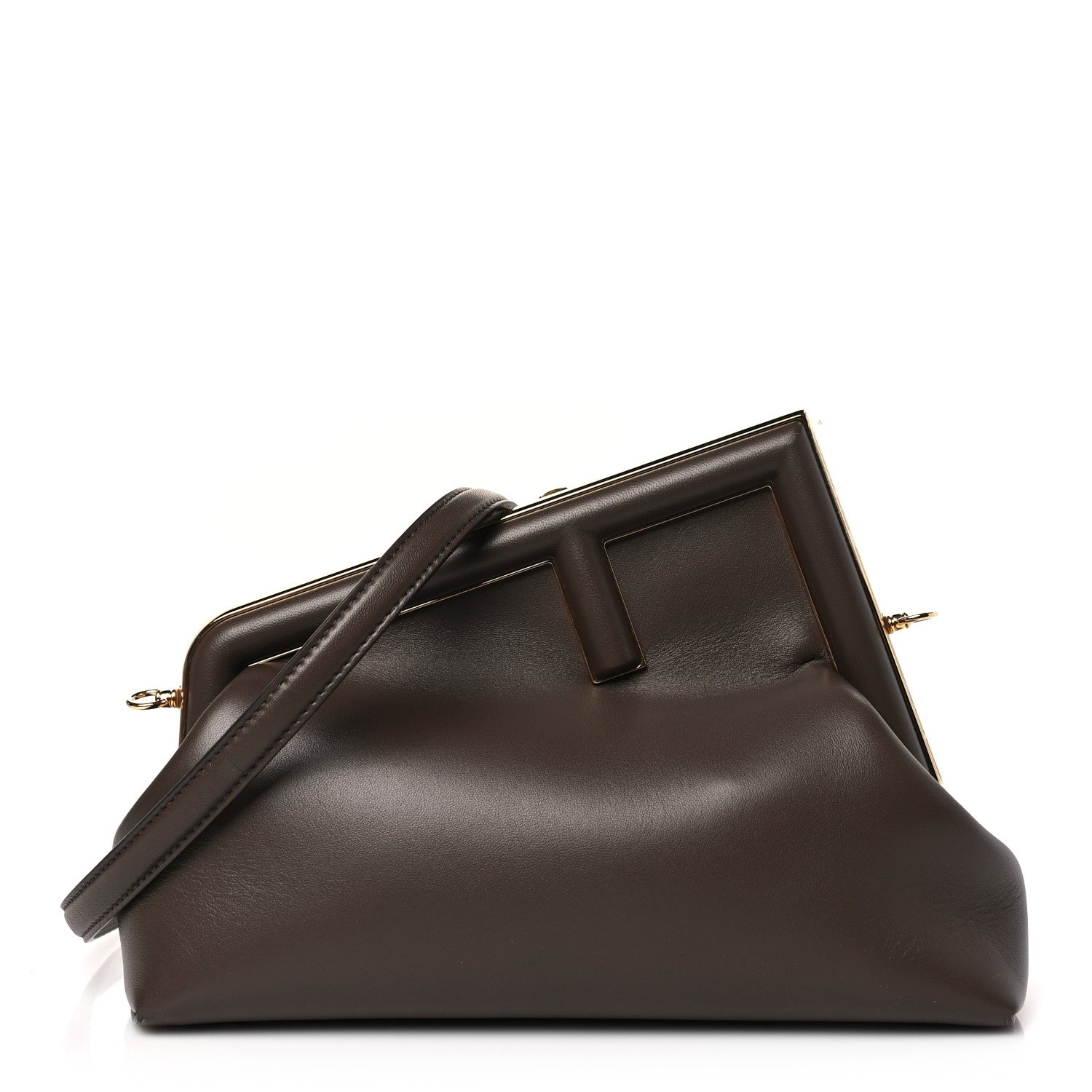 Fendi Shiny Nappa Midi Fendi First Dark Coffee 1 of 9