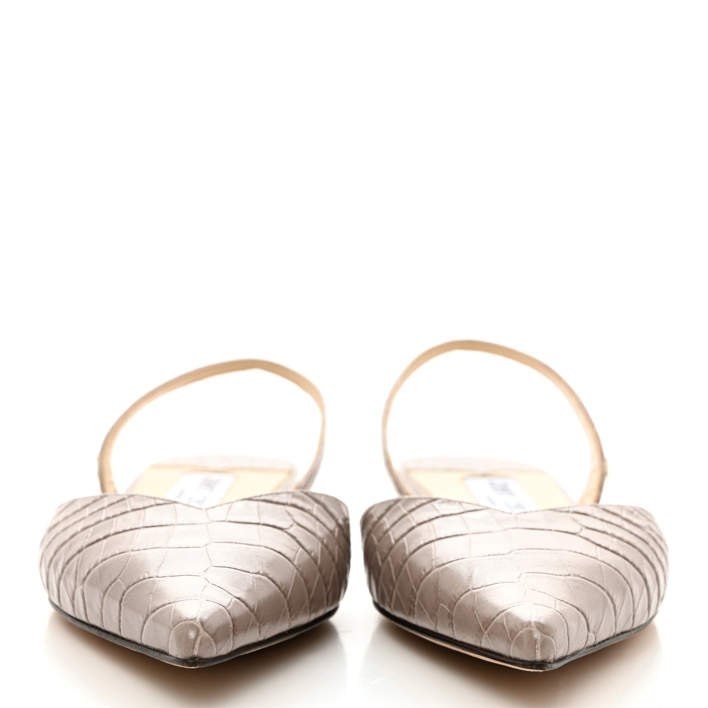 Crocodile Embossed Slingback Flat 37 Beige