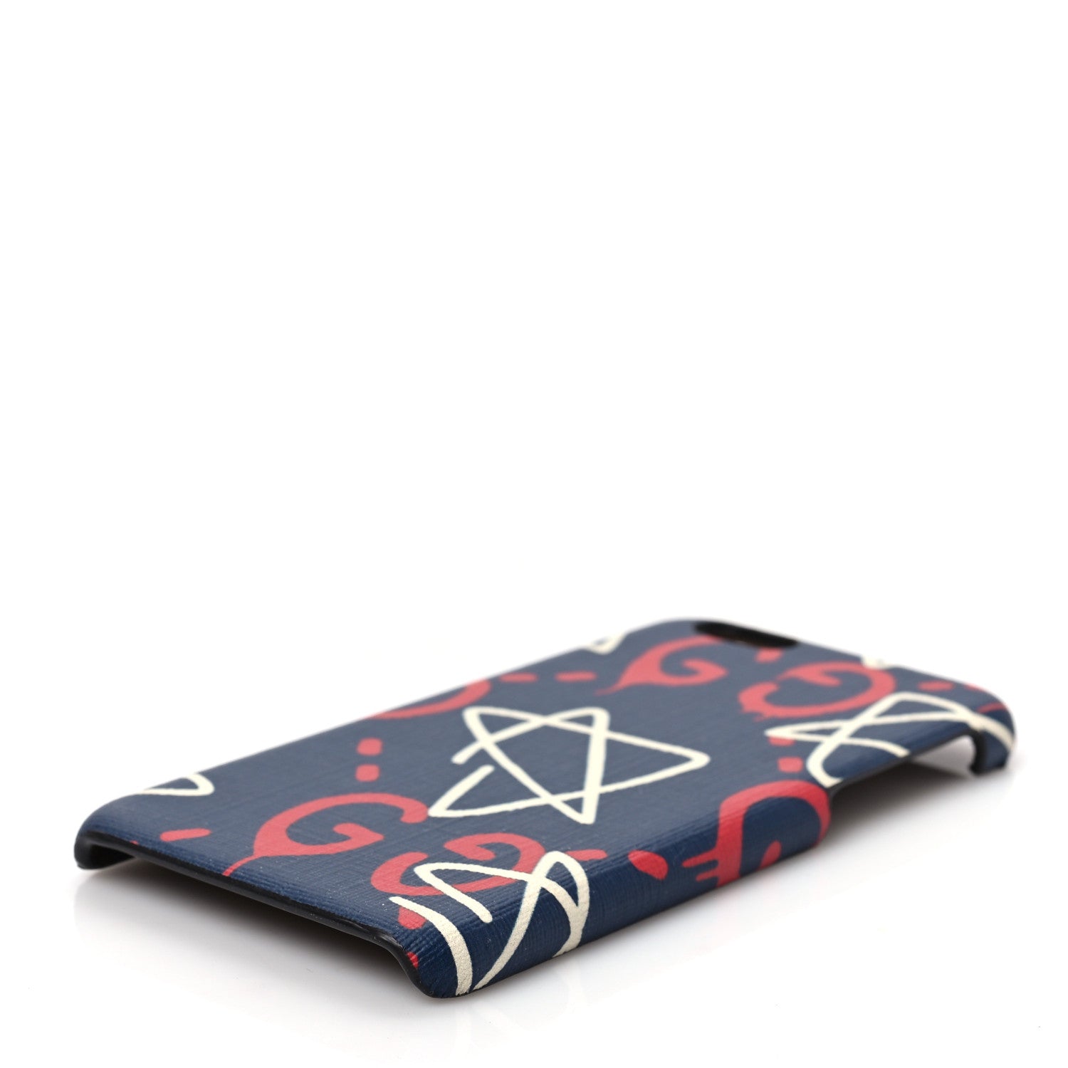Gucci Calfskin GucciGhost iPhone 7/8 Case Blue Agata Hibiscus Red 6 of 6