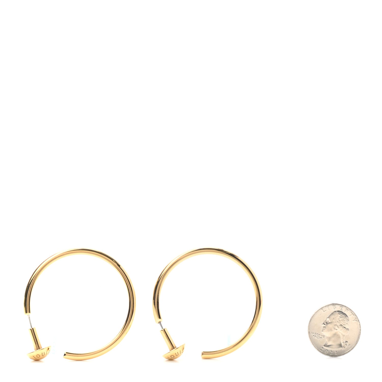 Louis Vuitton Hoop Earrings Stud Back Set Gold Pink Silver 2 of 9