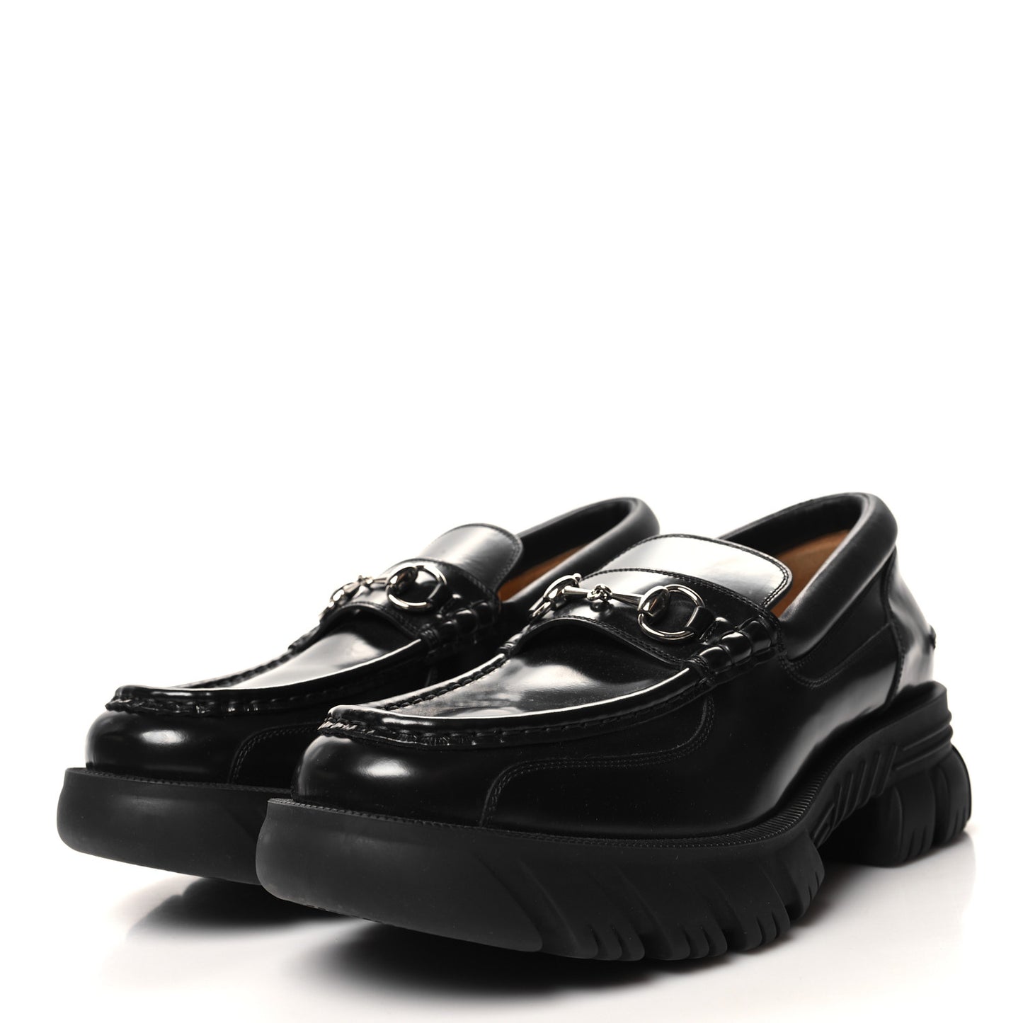 Magnum Calfskin Nappa Samoa Mens Horsebit Platform Lug Sole Loafers 11 Black