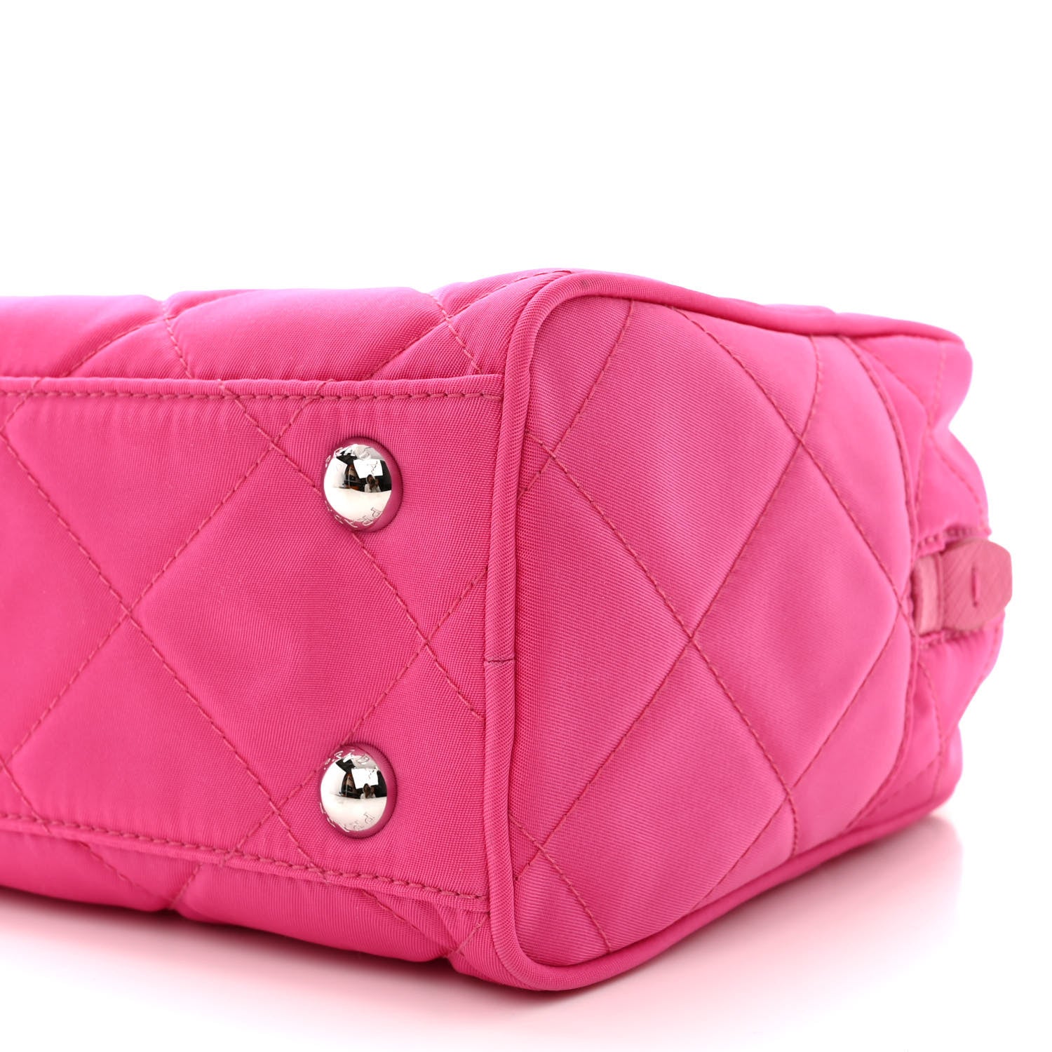Prada Nylon Tessuto Impuntu Quilted Chain Shoulder Bag Fuxia 11 of 11
