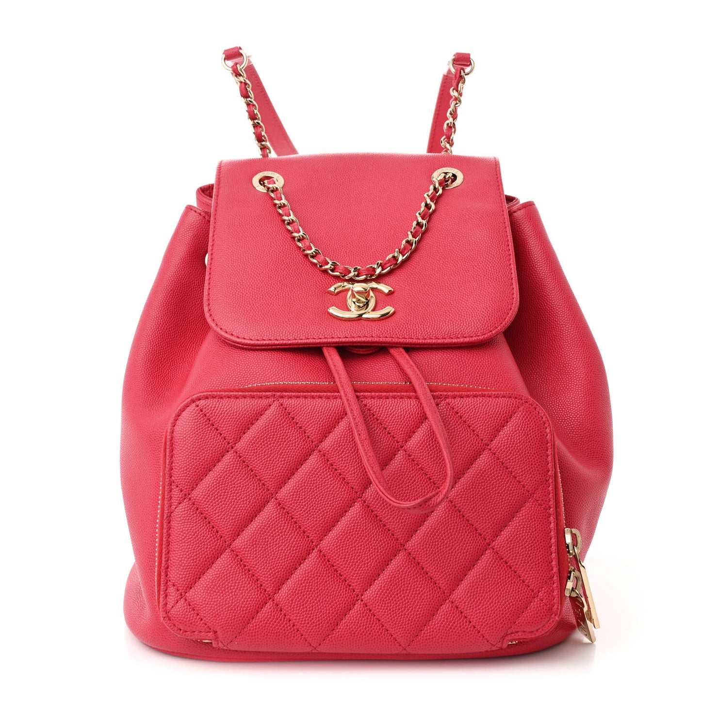 Caviar Quilted Mini Business Affinity Backpack Dark Pink