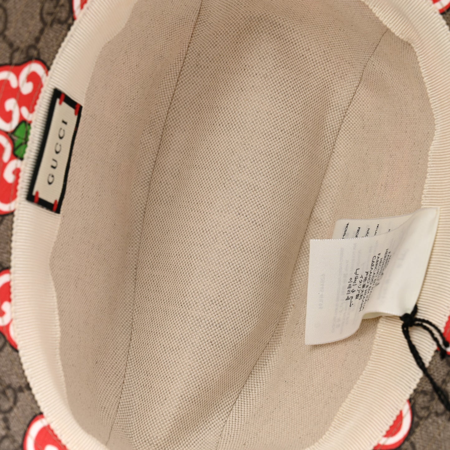 GG Supreme Monogram Apple Textured Dollar Calfskin Retro Interlocking G Fedora Pomme Bucket Hat L Beige Ebony Red