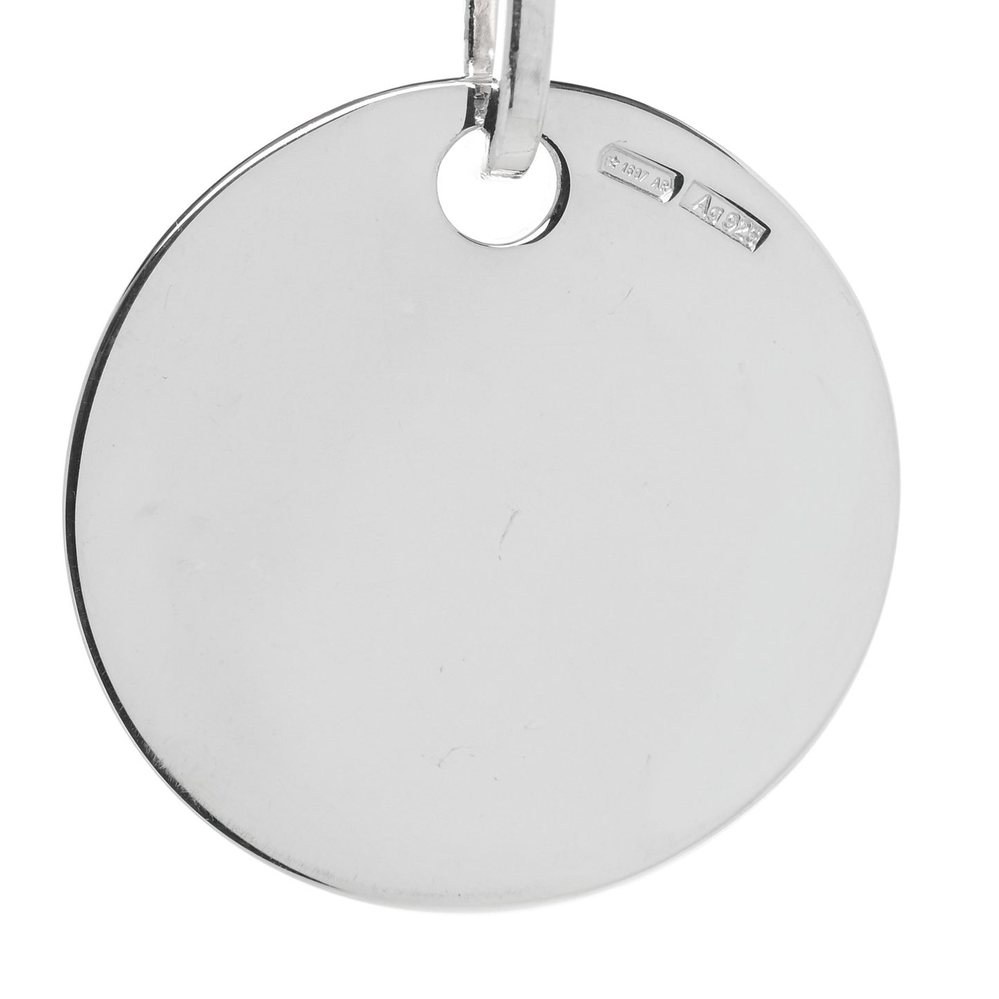 Sterling Silver Link Round Charm Bracelet