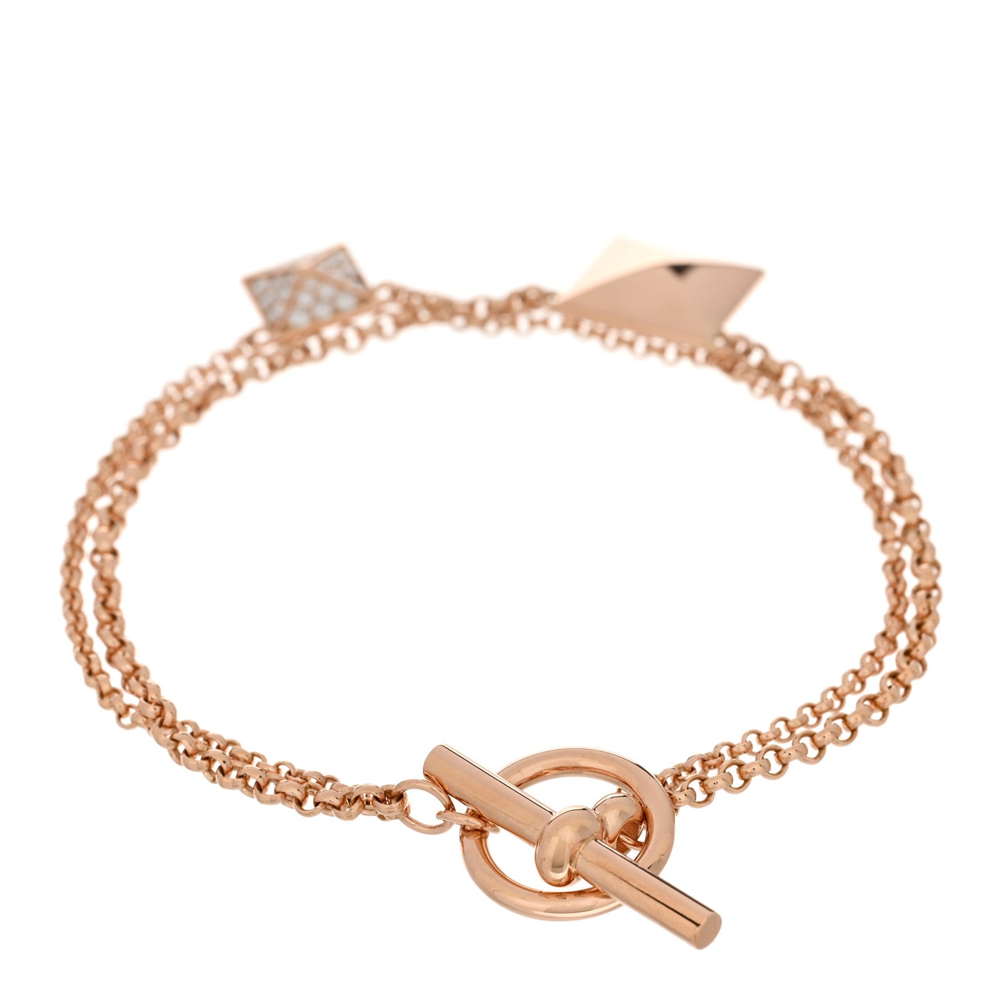 18K Rose Gold Diamond Clou d'H Bracelet XS