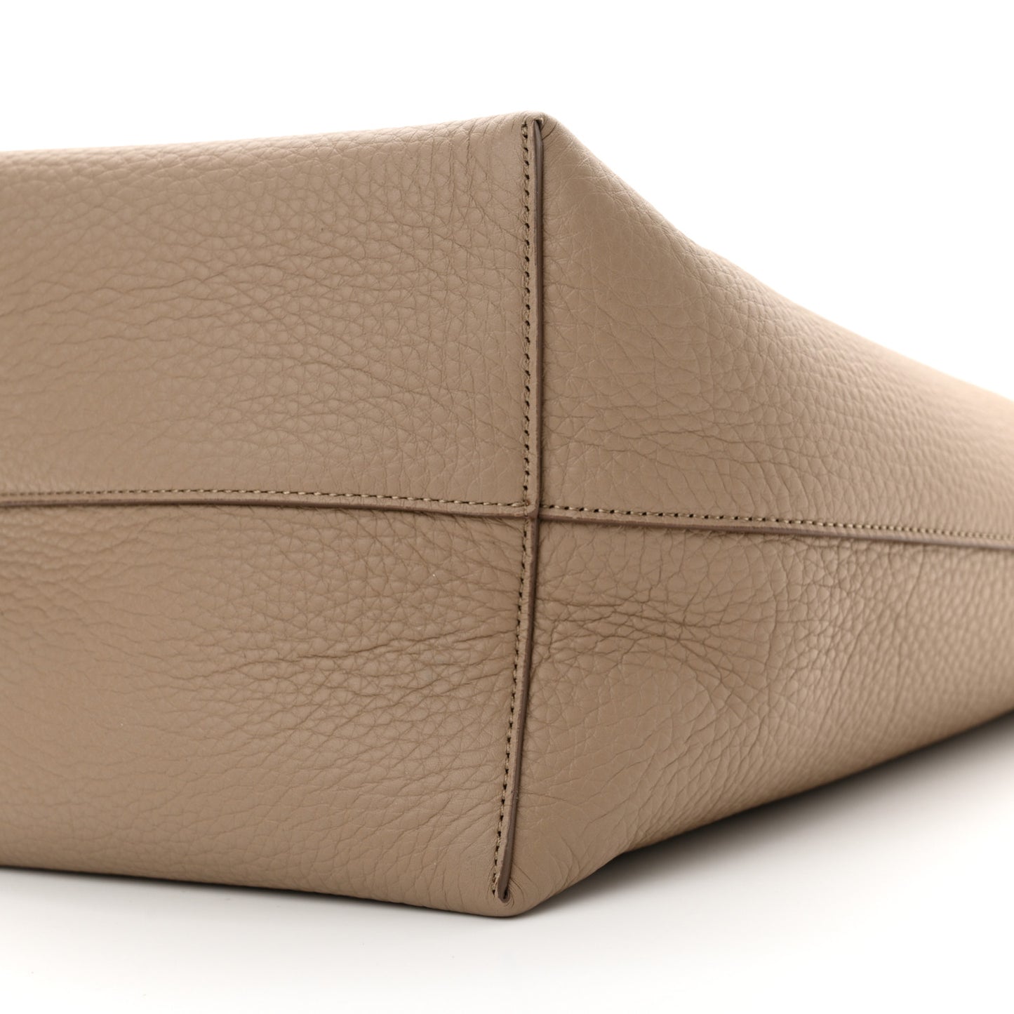 Grained Calfskin Medium N/S Park Tote Dark Taupe