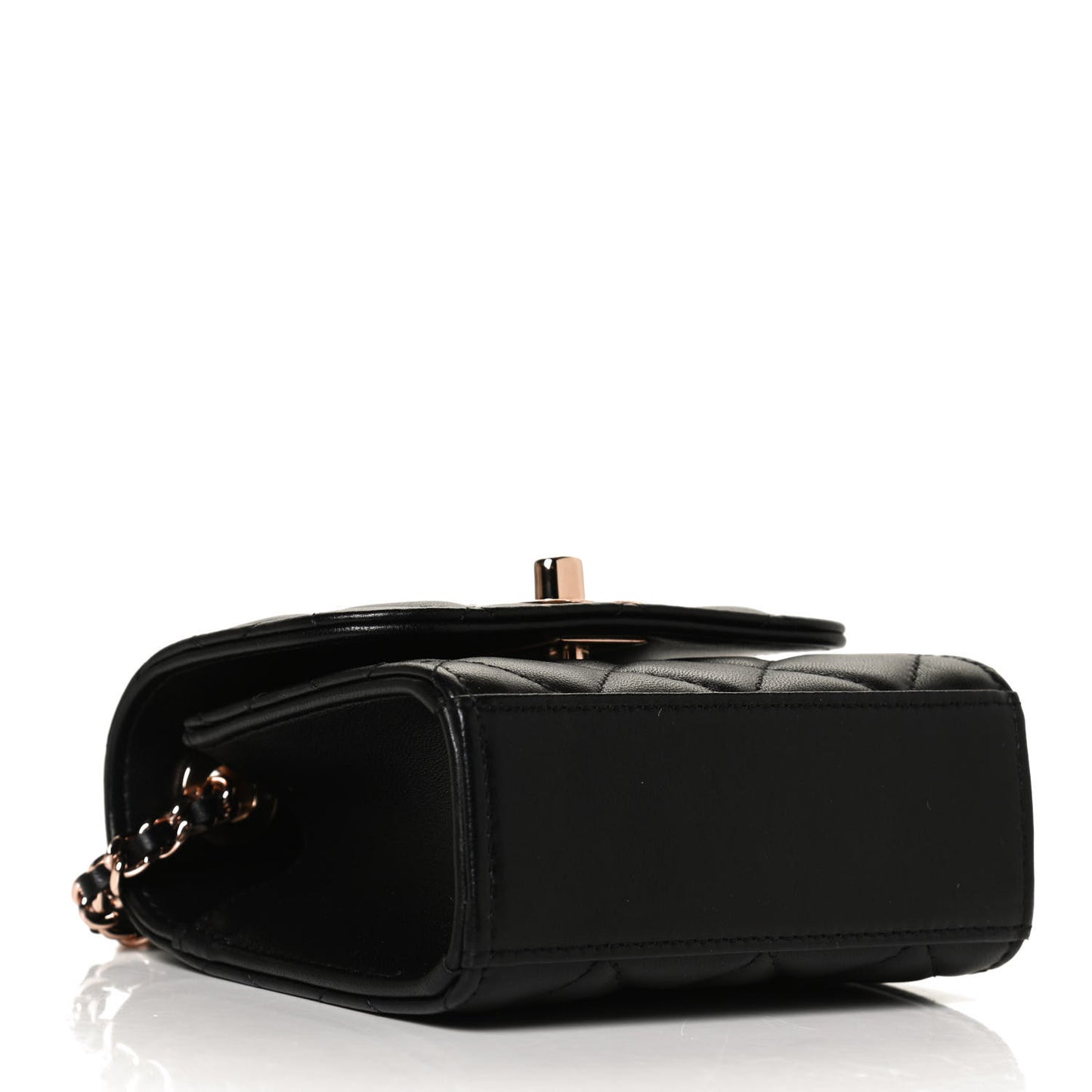 Lambskin Quilted Mini Trendy CC Chain Wallet Black